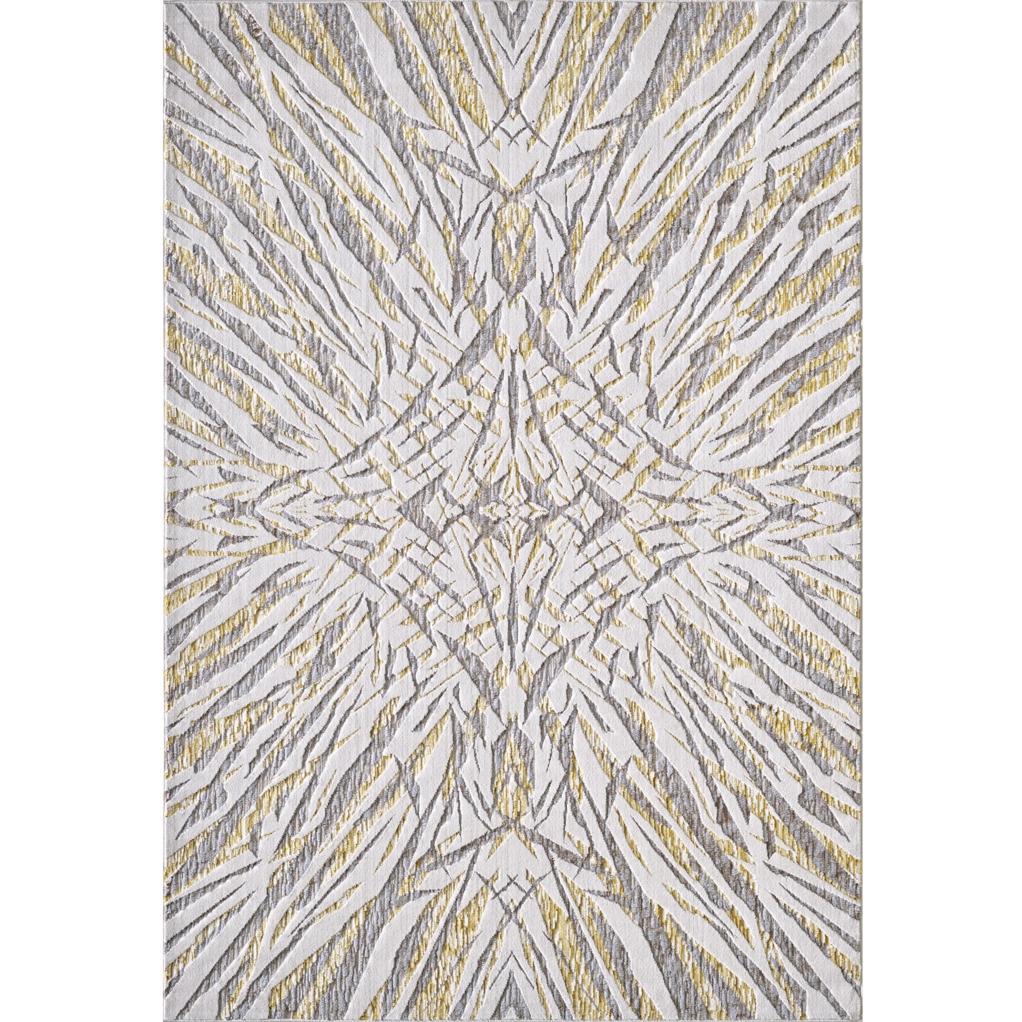 Luna 7146 Ivory/Gold Illusions Area Rug, Size - 5'3" x 7'7"