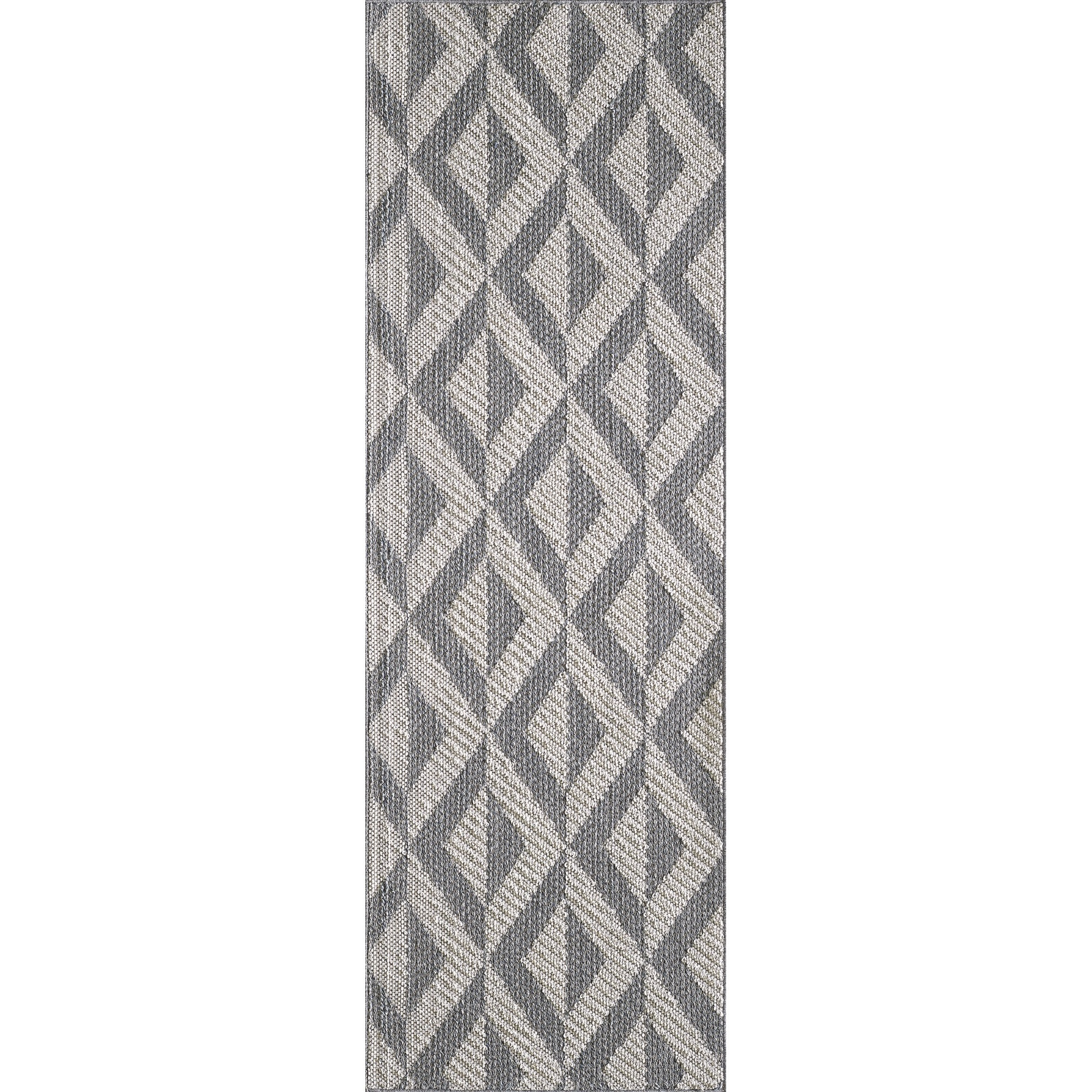 Terrace 6759 Grey Illusion Area Rug, Size - 2'7" x 7'9" Runner
