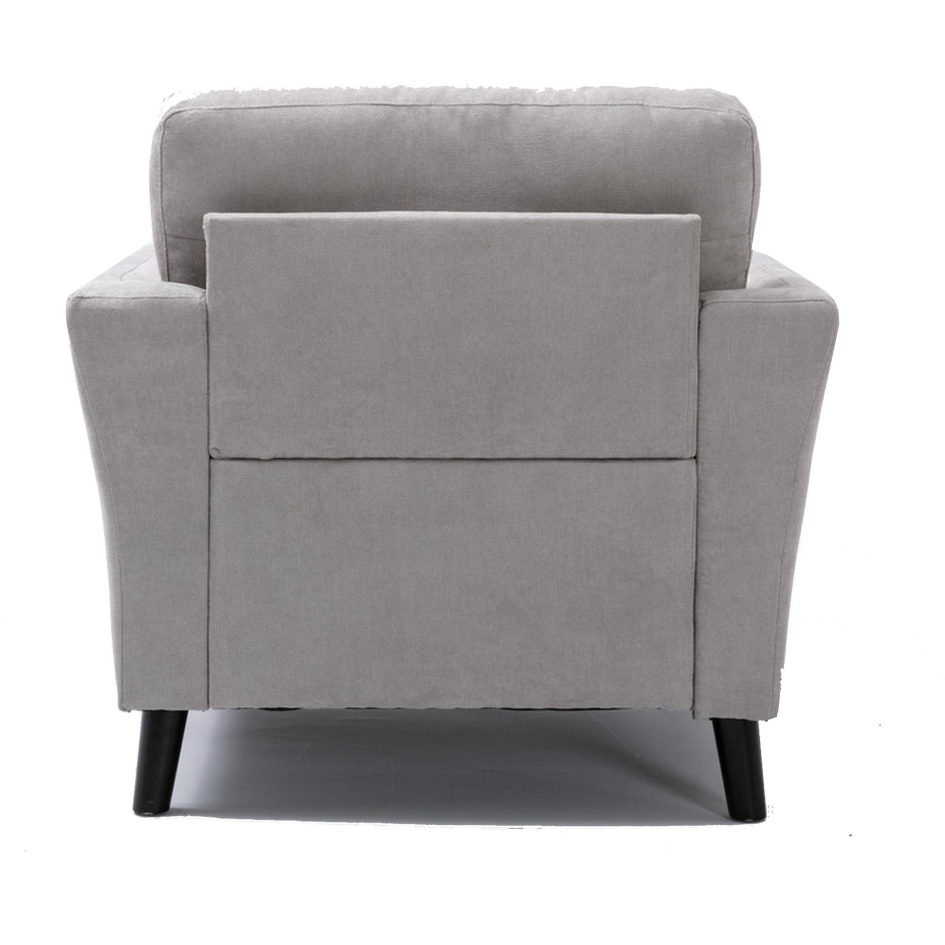 Otto 37 Inch Armchair, Pocket Coil Springs, 2 Throw Pillows, Gray Velvet