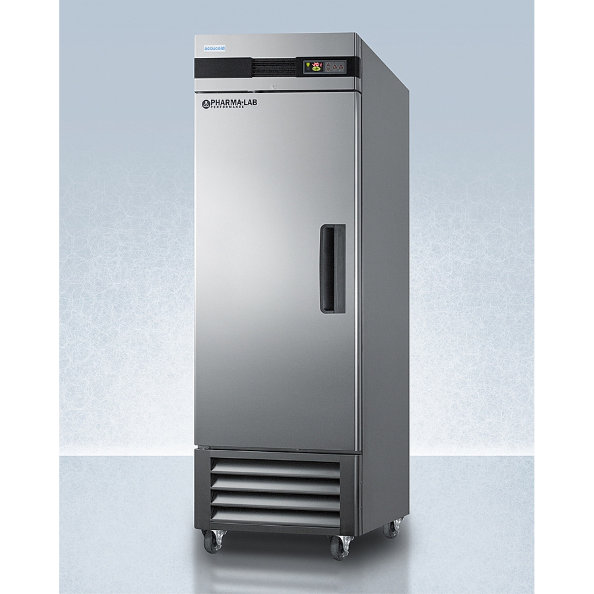 Pharma-Lab frost-free 23 cu.ft. all-freezer in stainless steel, left hand door swing