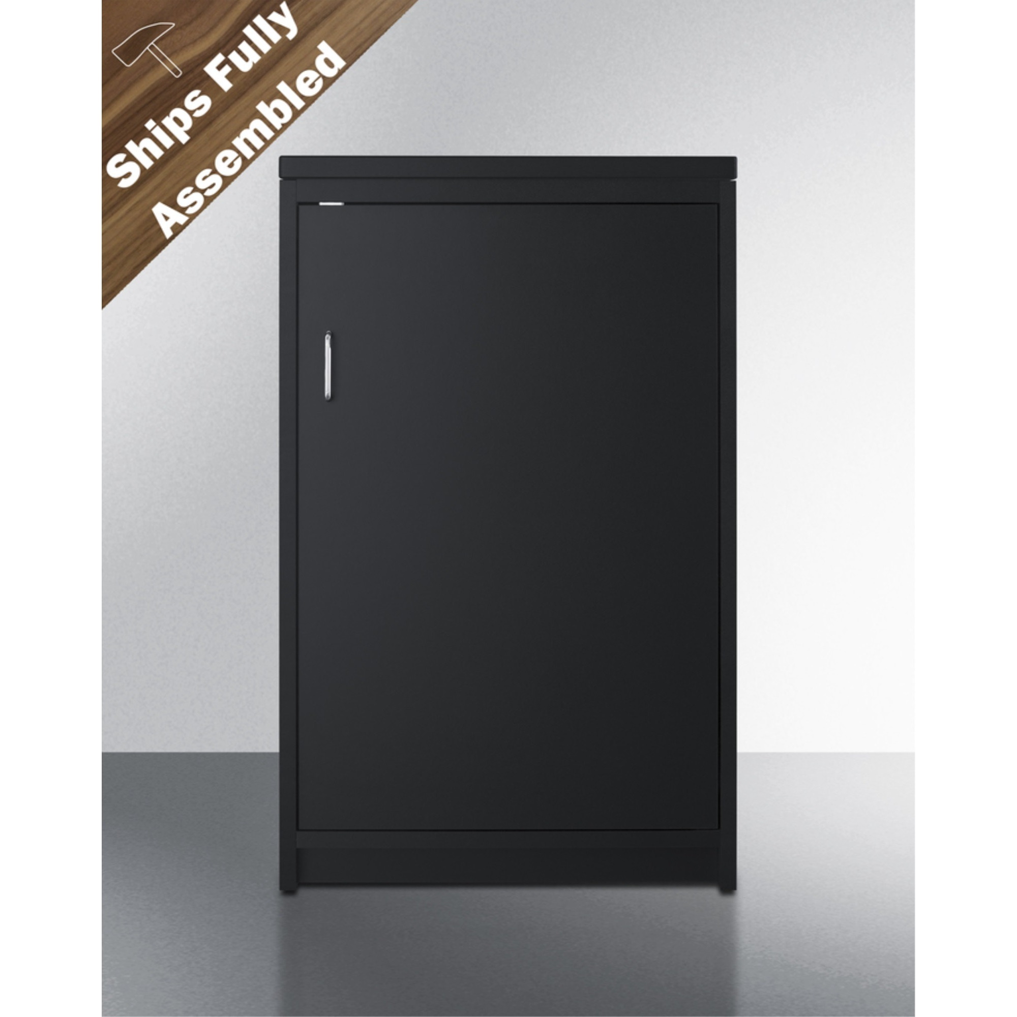 Trash cabinet with two bins included, ships fully assembled