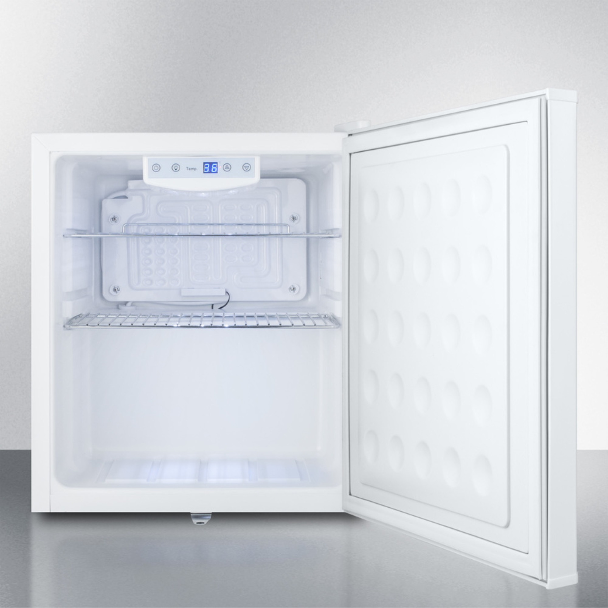 Commercial style compact built-in all-refrigerator with digital thermostat