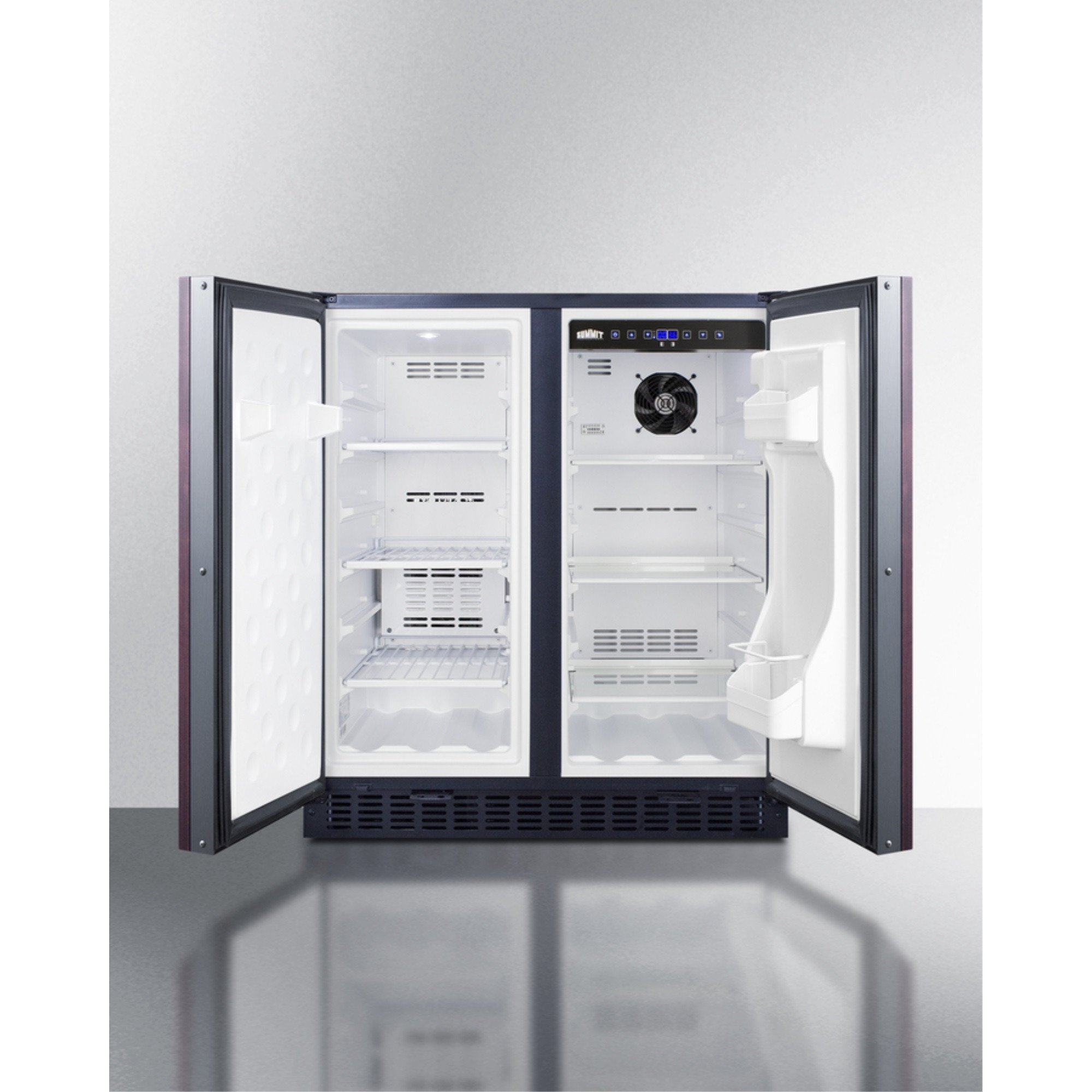 30" wide undercounter frost-free side-by-side refrigerator-freezer with panel-ready doors