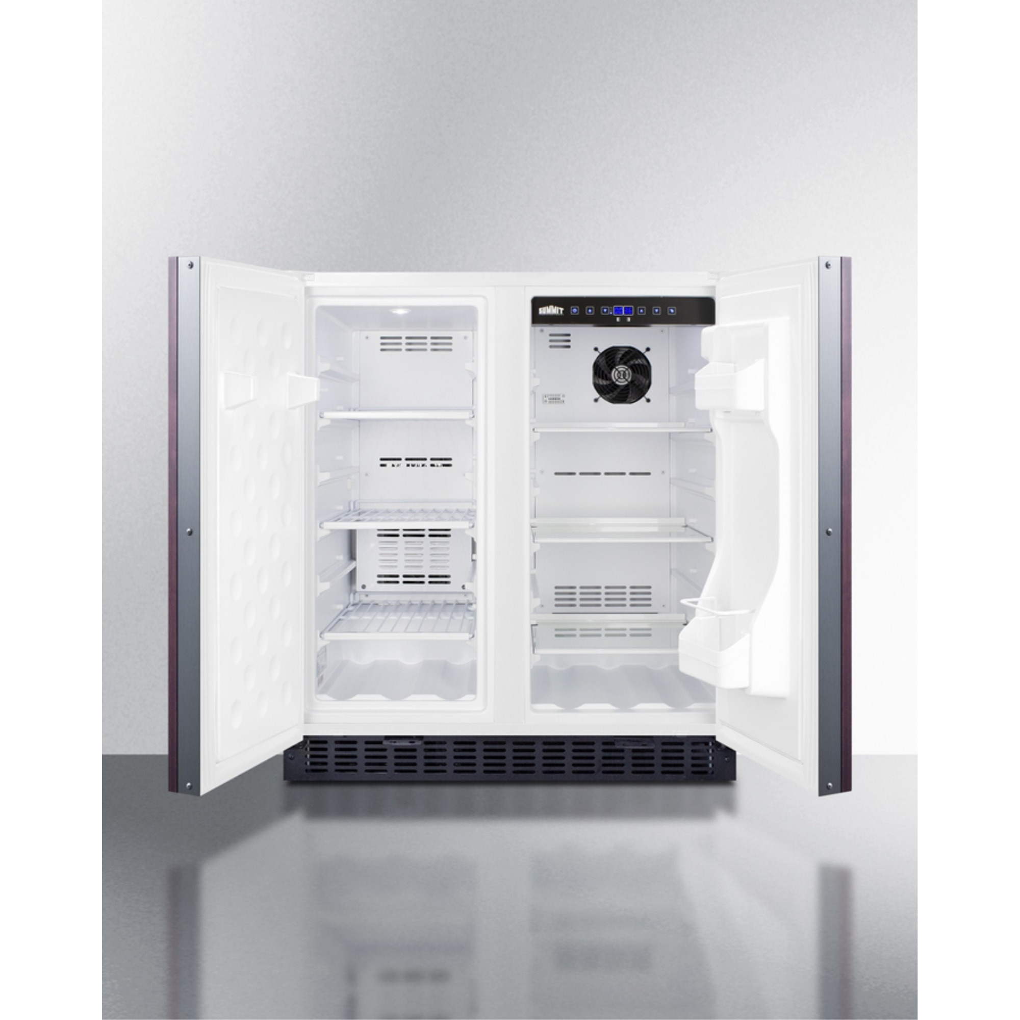 30" wide undercounter frost-free side-by-side refrigerator-freezer with panel-ready doors