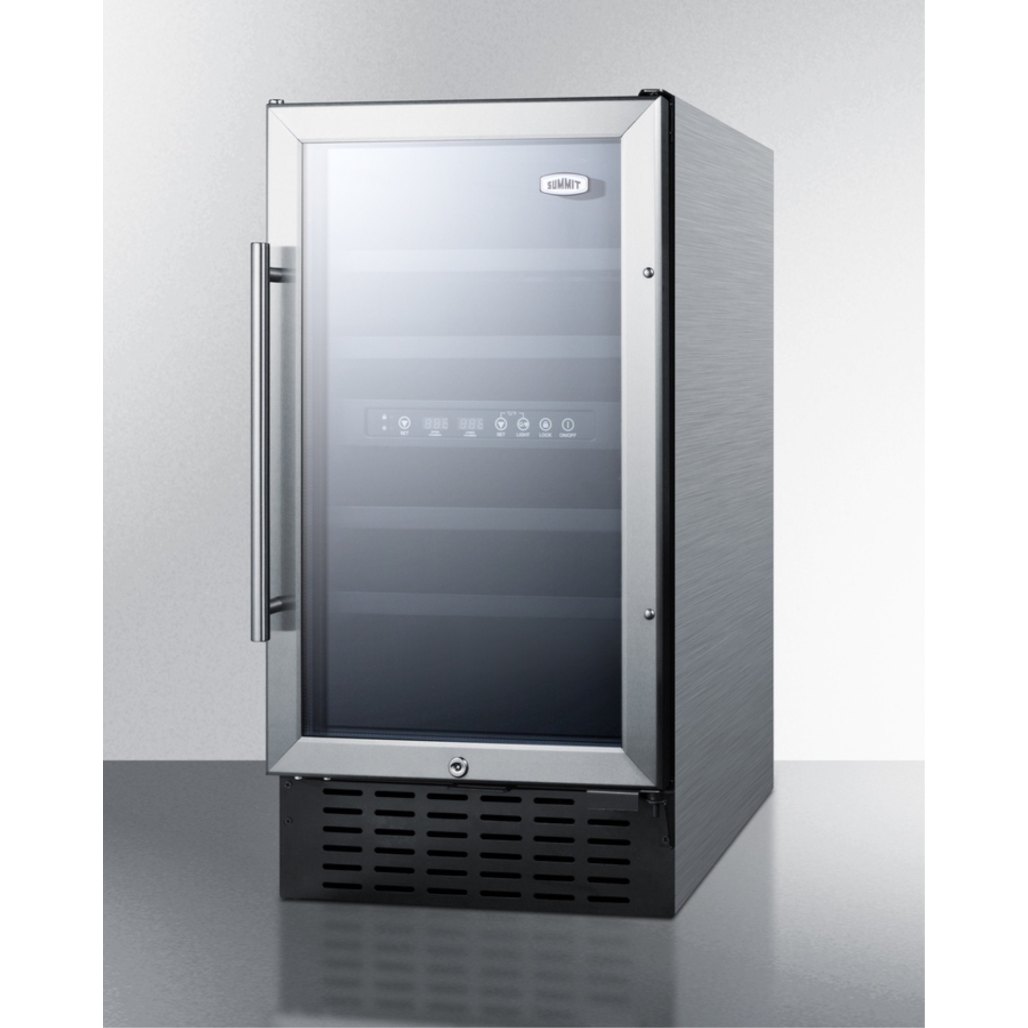 18" wide ADA compliant dual zone wine cellar for built-in or freestanding use, with digital controls, lock, and LED lighting