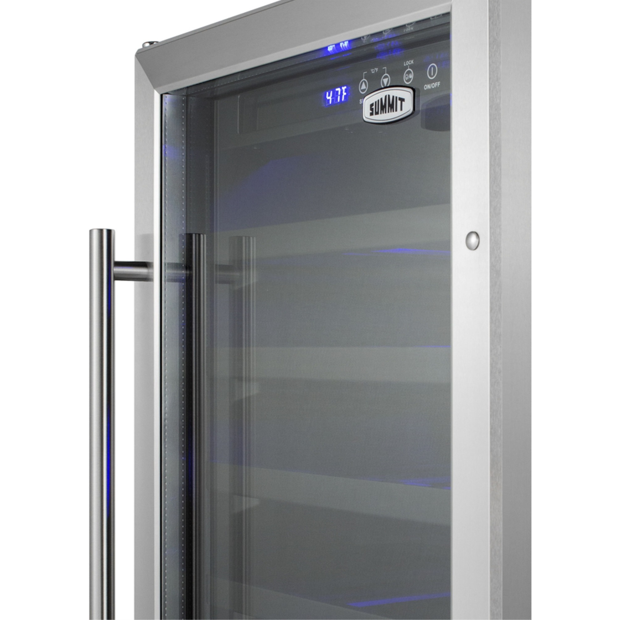 18" wide ADA compliant wine cellar for built-in or freestanding use, with digital controls, lock, and LED lighting