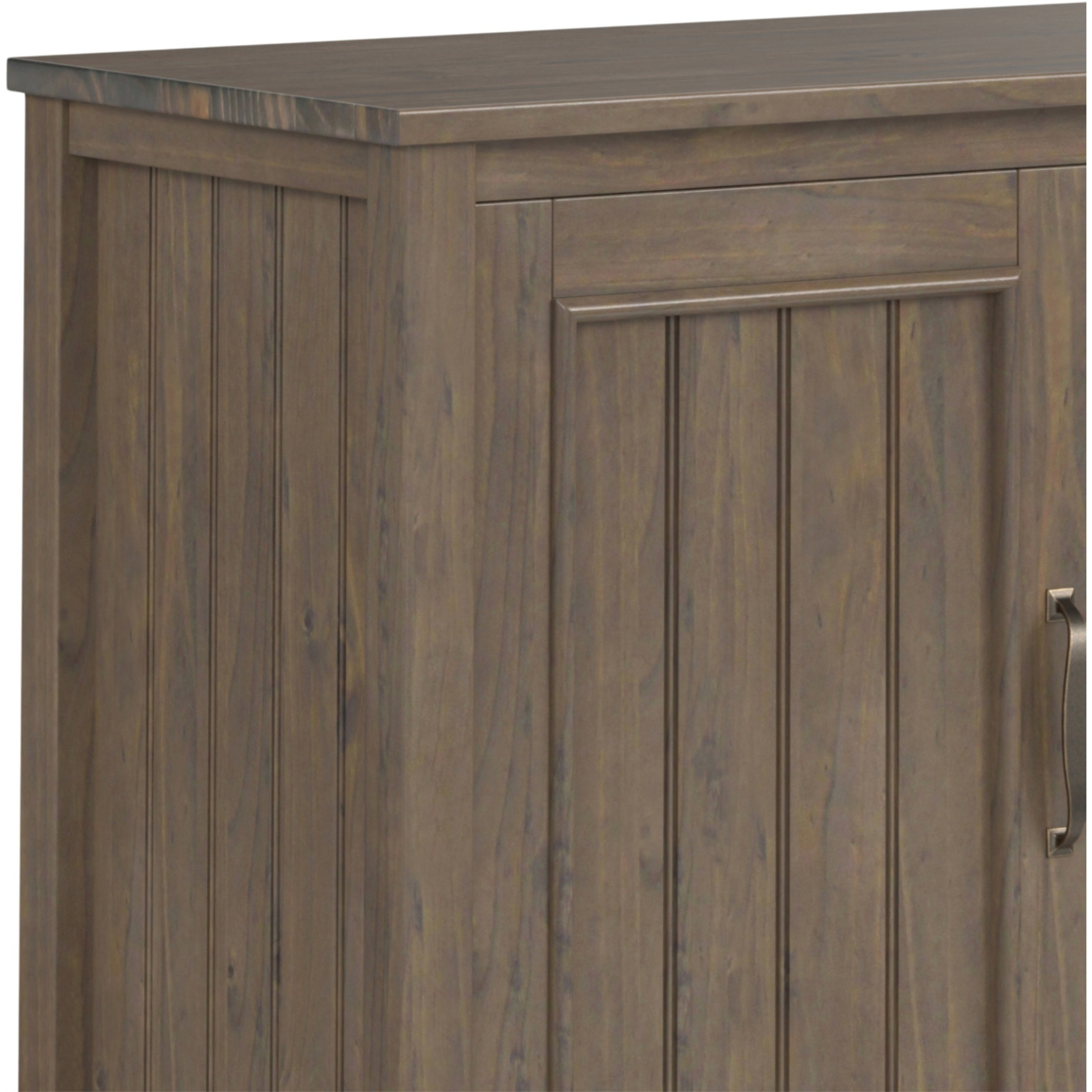 Lev SOLID WOOD TV Media Stand in Smoky Brown For TVs up to 60 inches