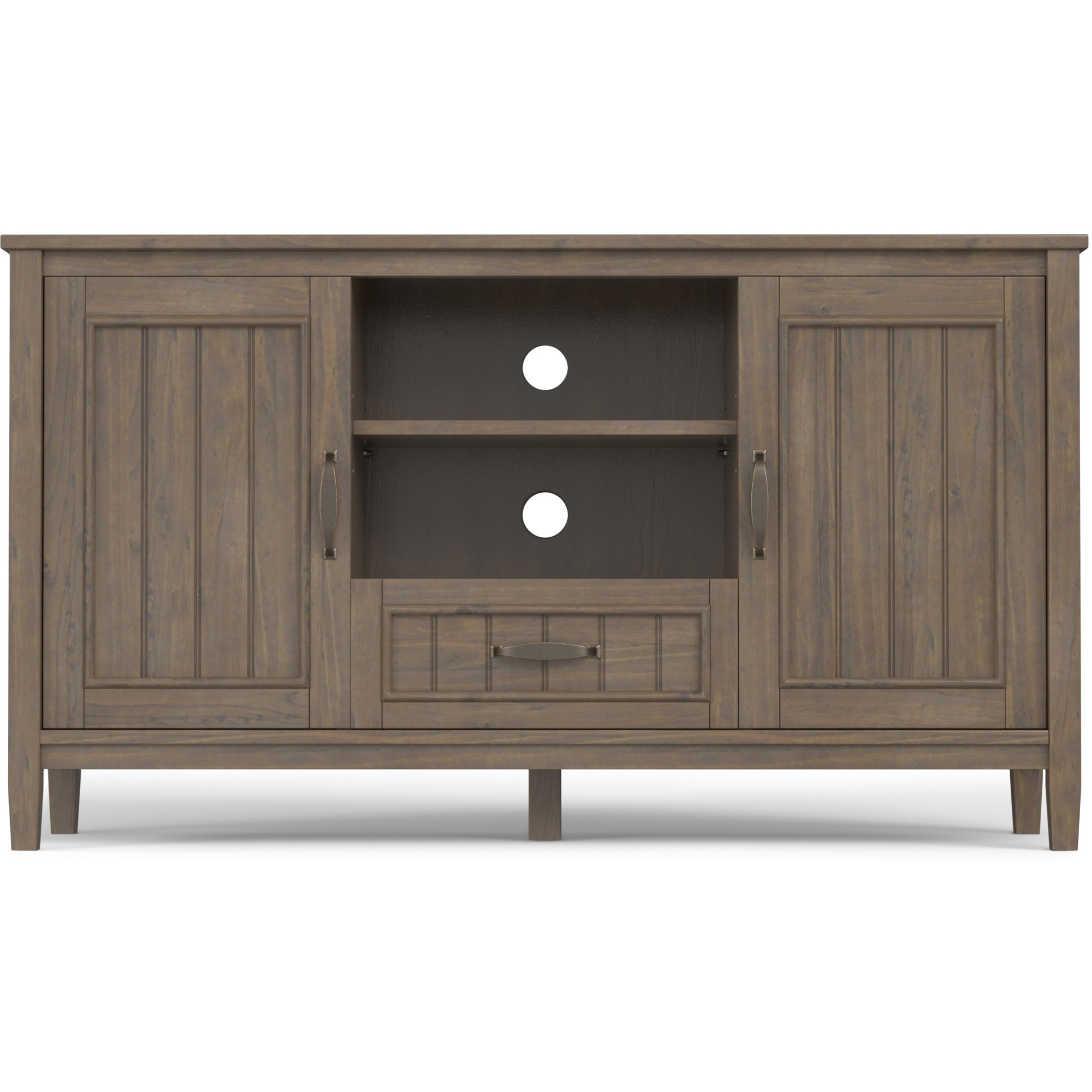 Lev SOLID WOOD TV Media Stand in Smoky Brown For TVs up to 60 inches