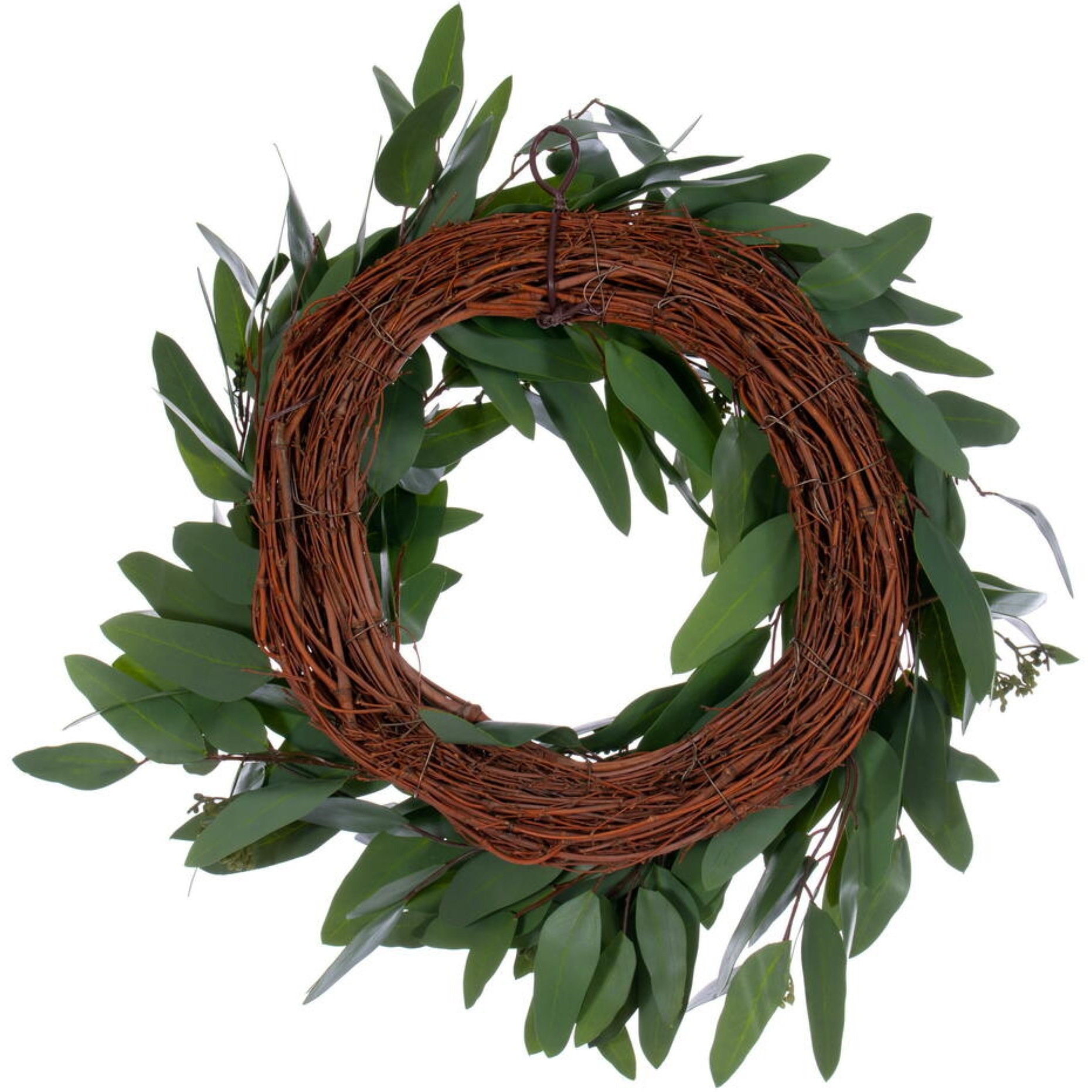 20" Artfcl Grn Seed Wllw Euclypts Wreath