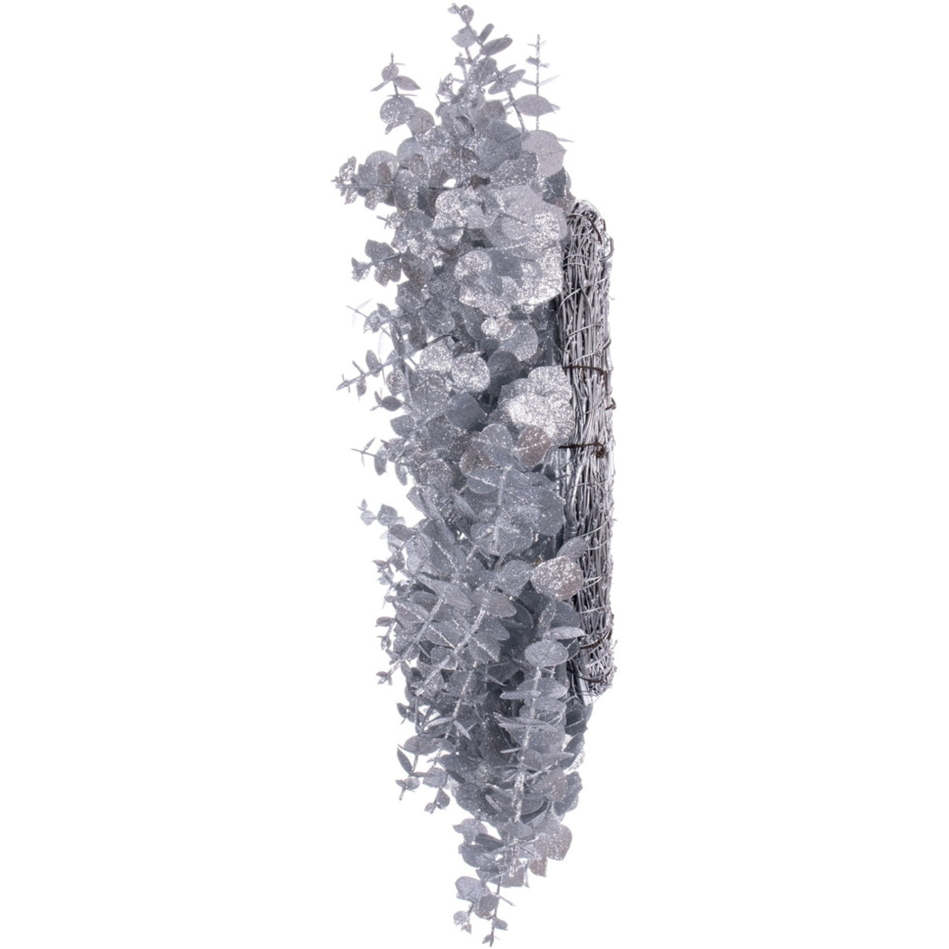 24" Silver Eucalyptus Glitter Wreath