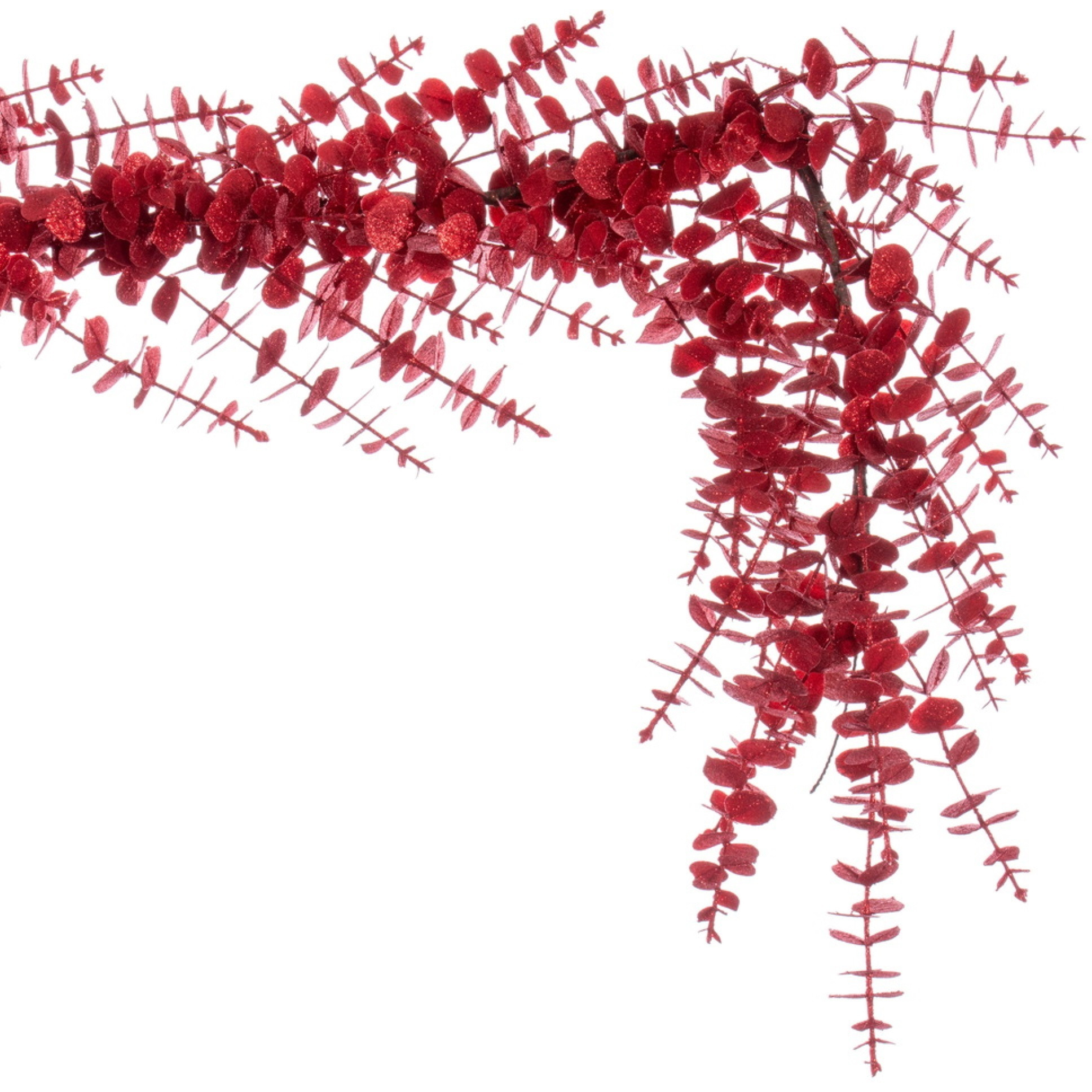 6' Red Eucalyptus Glitter Garland