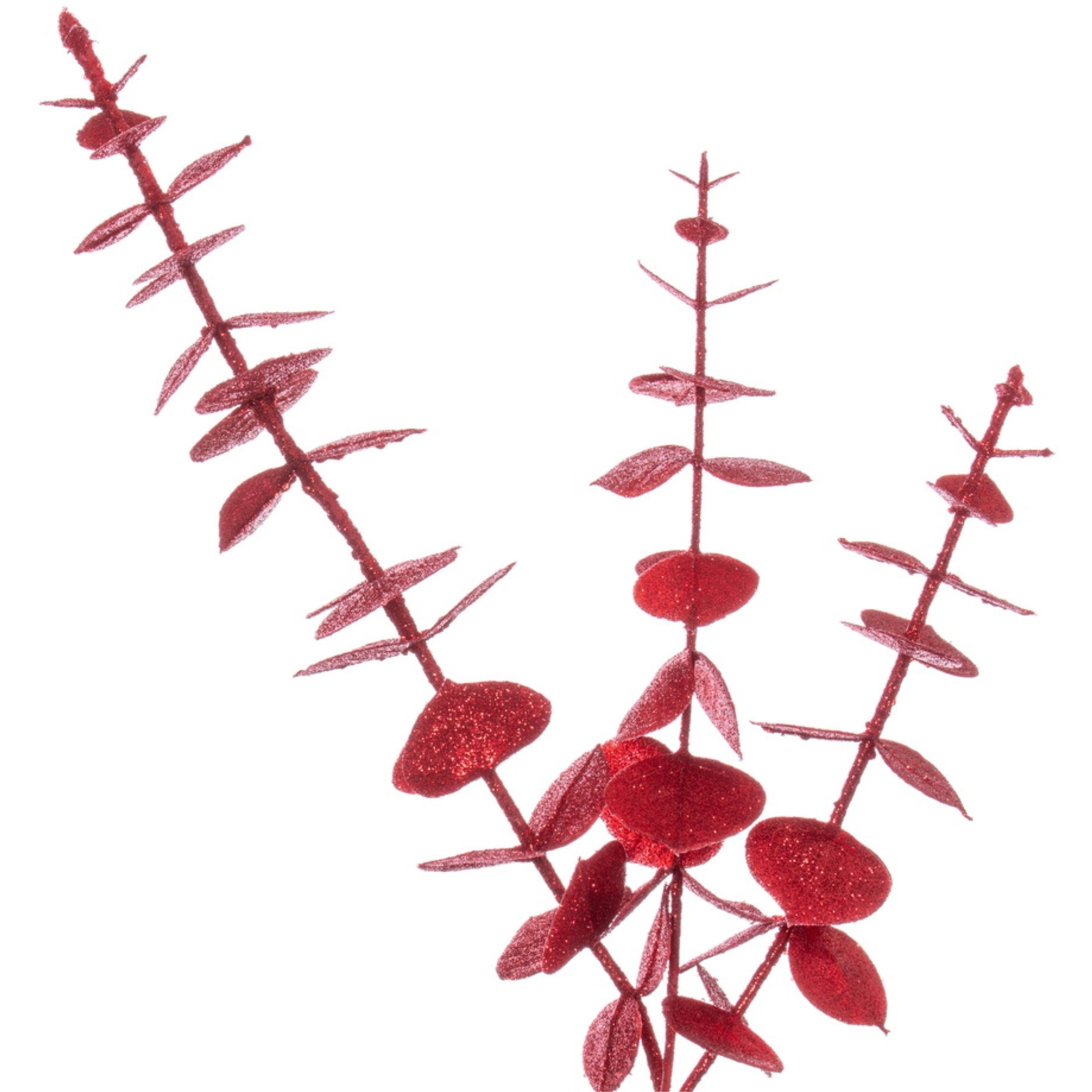 6' Red Eucalyptus Glitter Garland