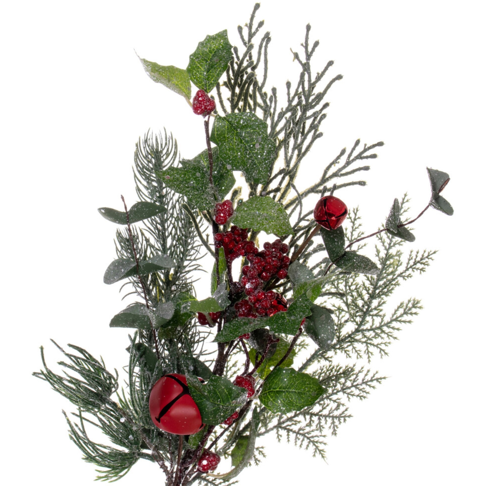 5' Grn Holly/Pine Red Jngle Bell Garland