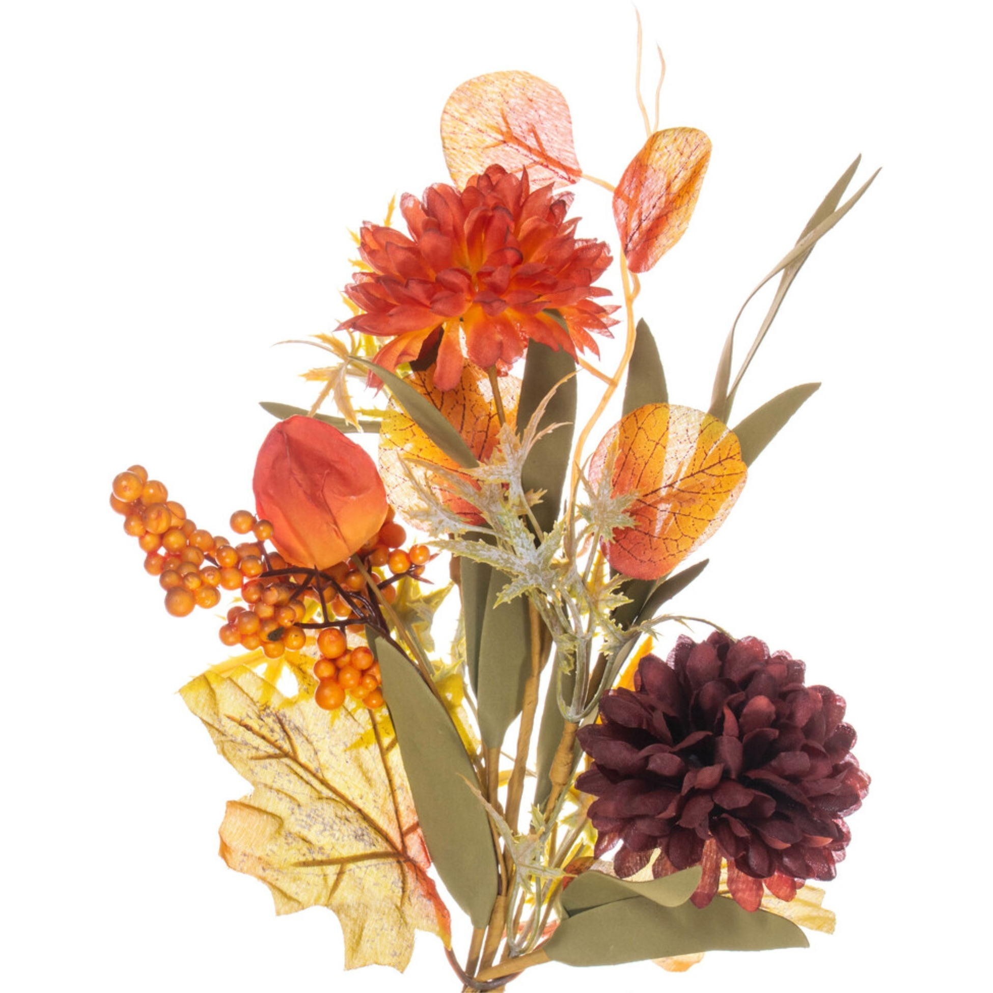 5' Orange/Burgundy Mum/Lantern Garland