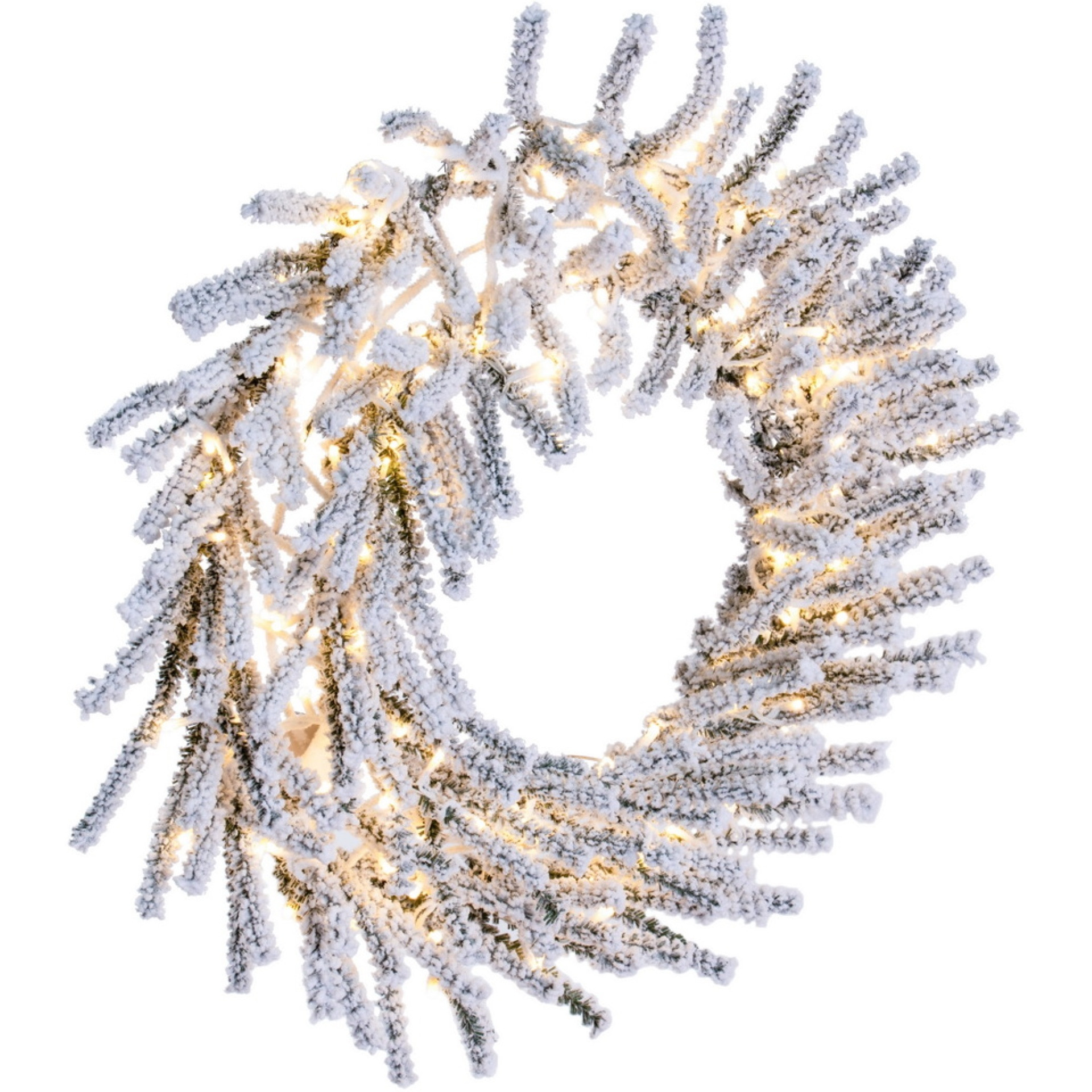 30" Flocked Pistol Pine Wreath 3mm 200WW