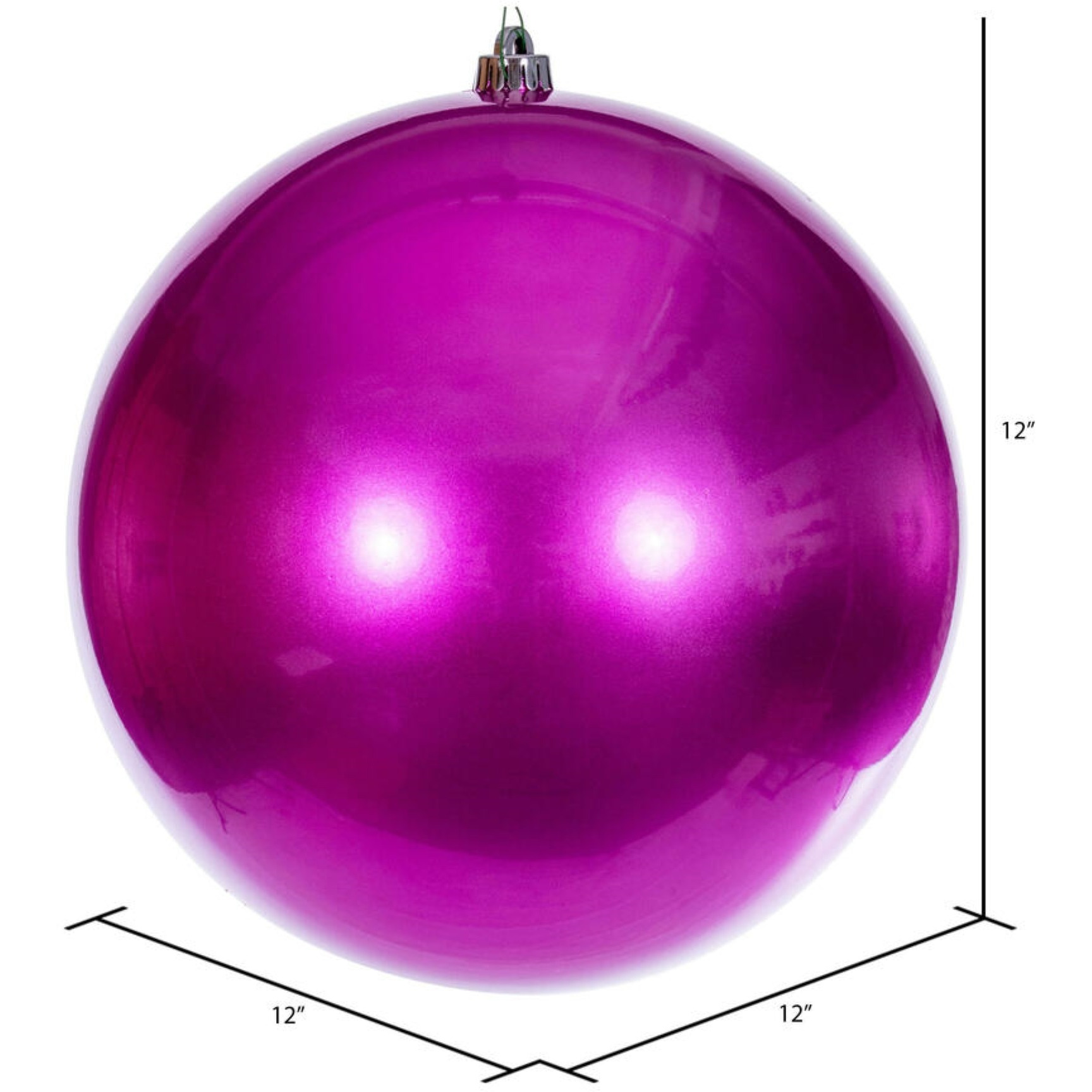 12" Hot Pink Candy Ball UV Drilled Cap