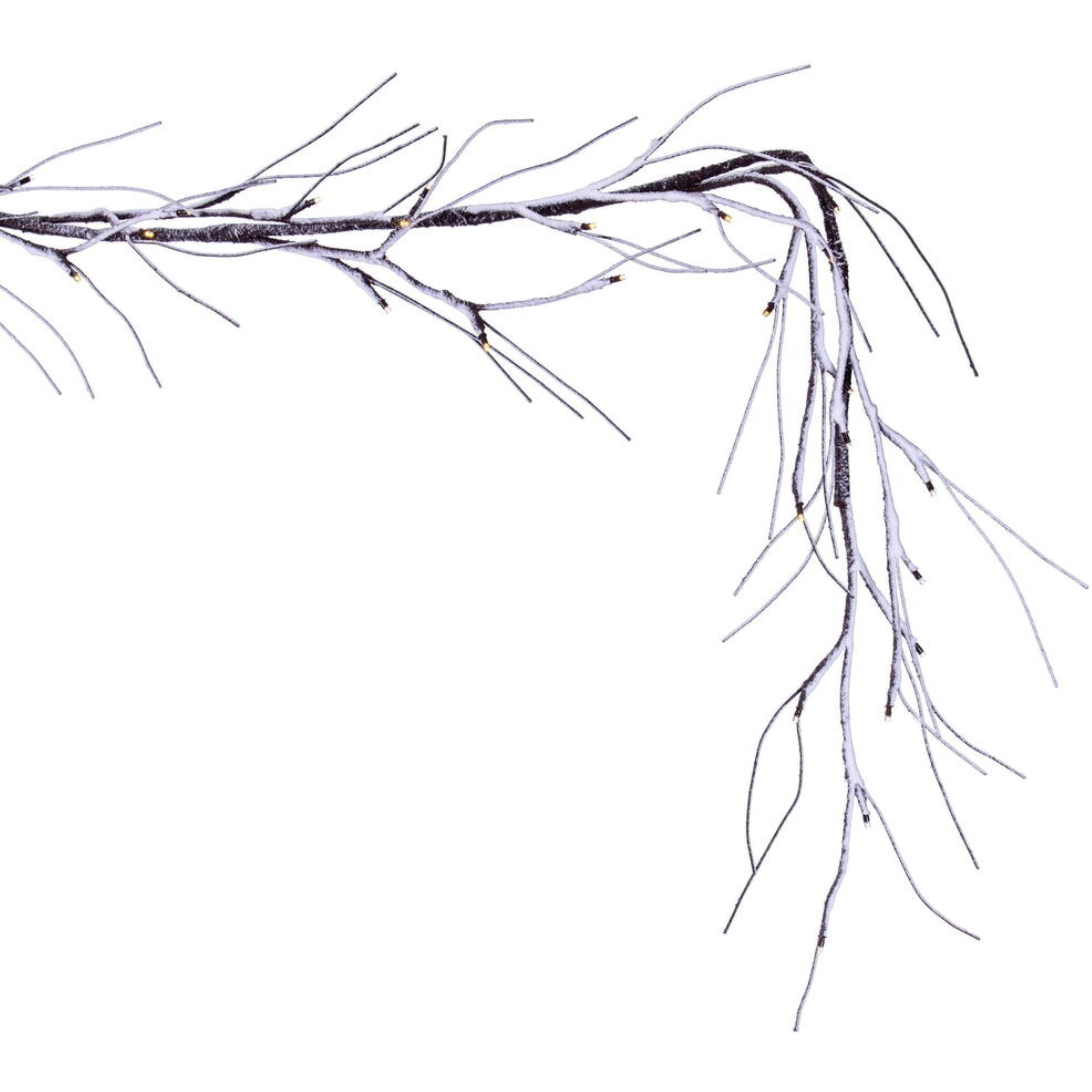 6' Brown Frstd Twig Garland LED 48WW B/O