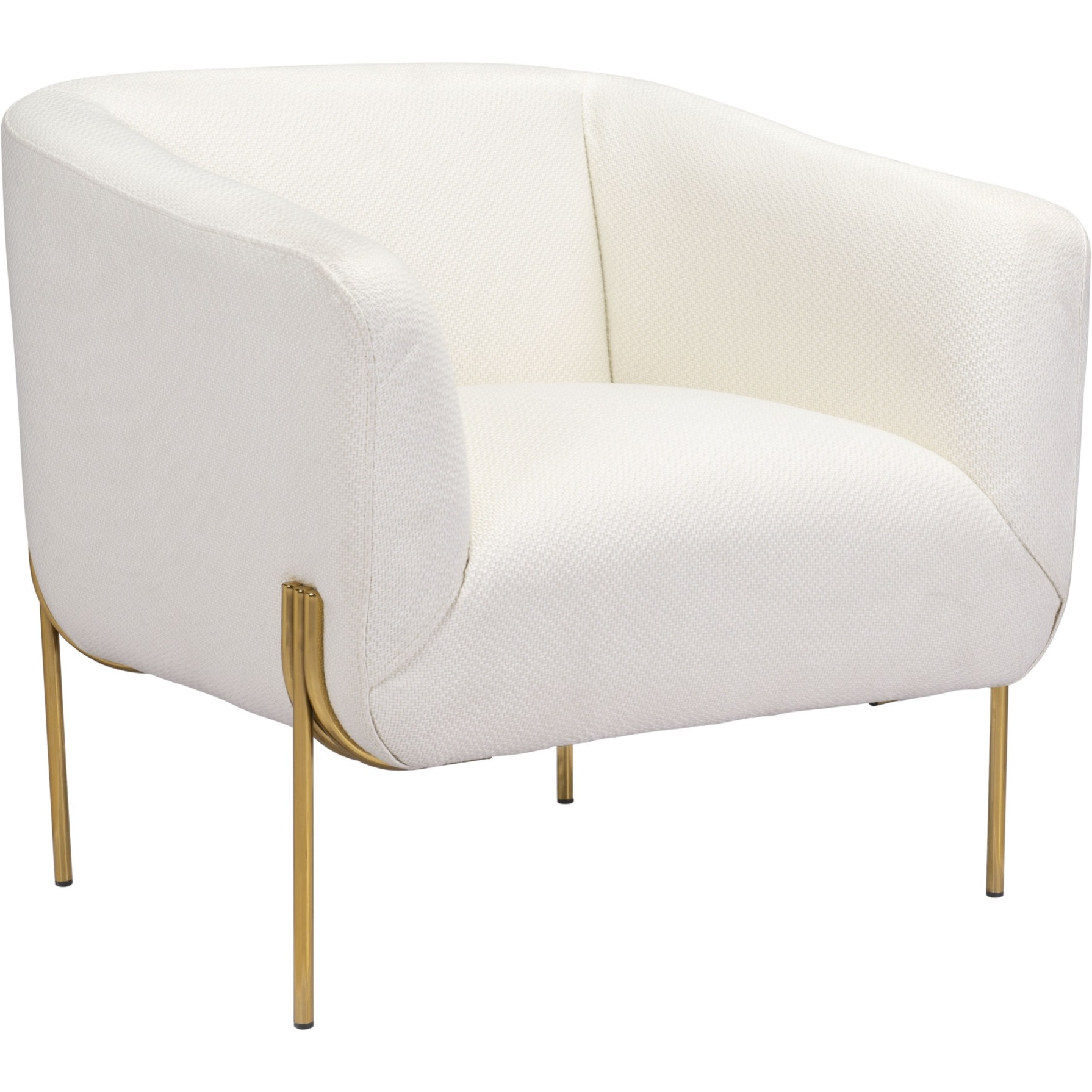 Micaela Arm Chair Ivory and Gold