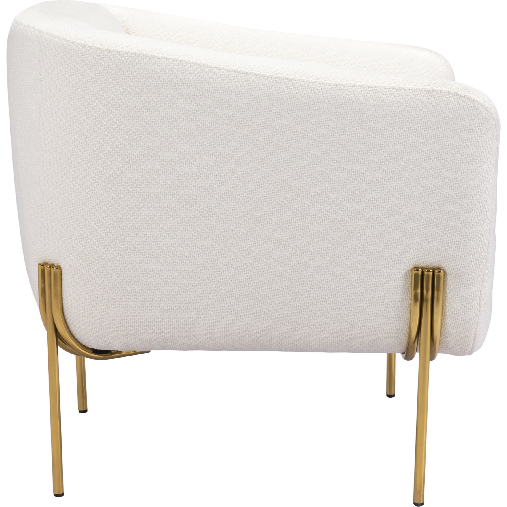 Micaela Arm Chair Ivory and Gold