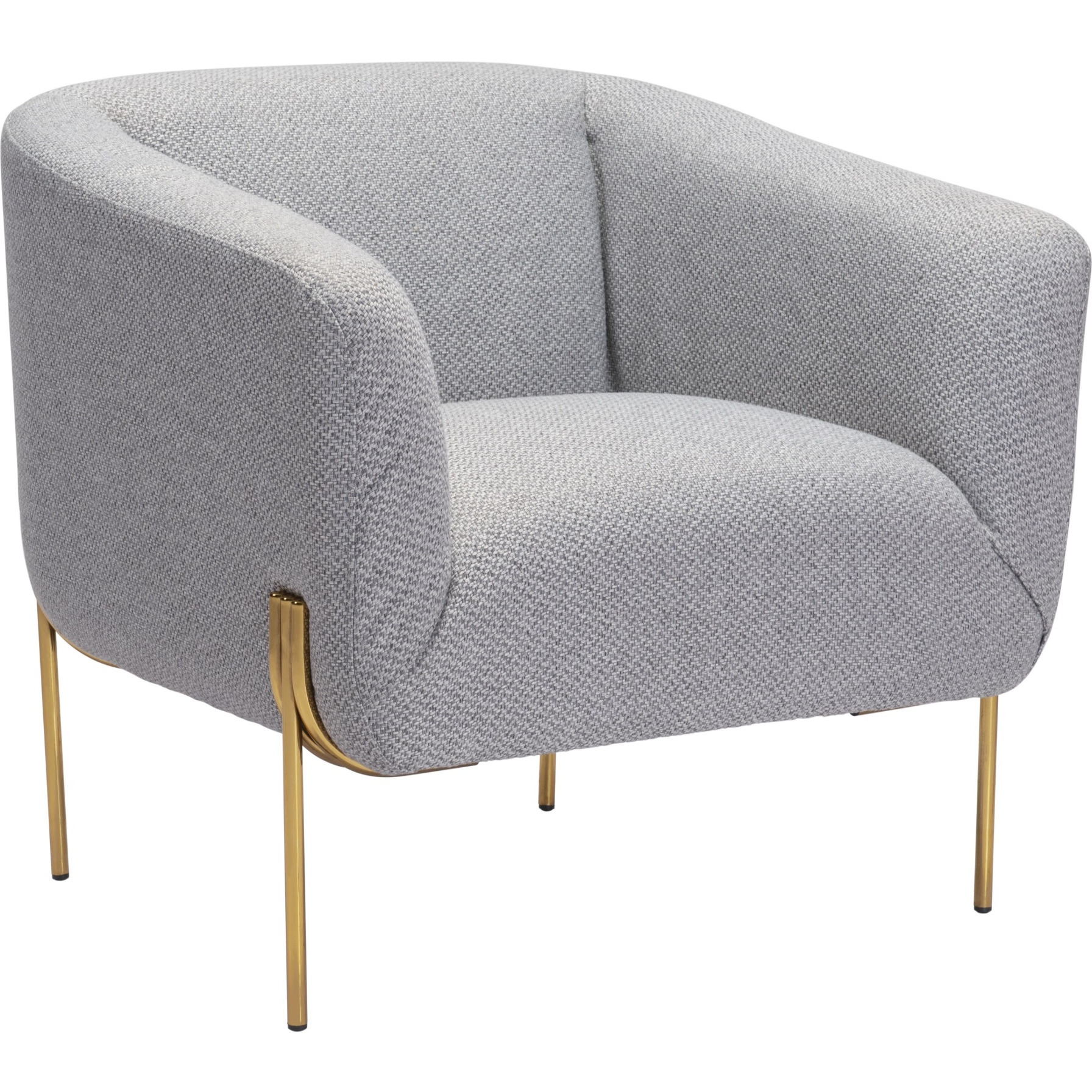 Micaela Arm Chair Gray and Gold