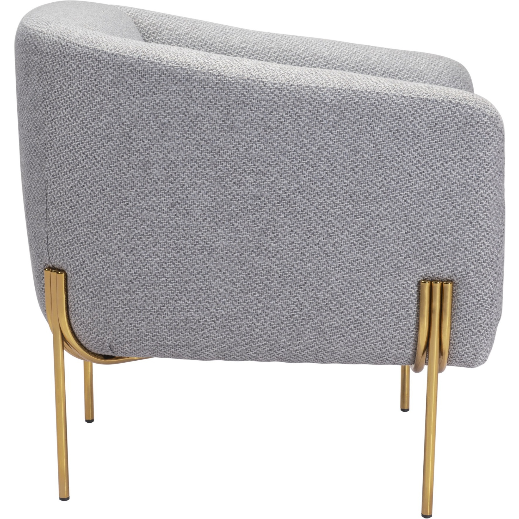 Micaela Arm Chair Gray and Gold