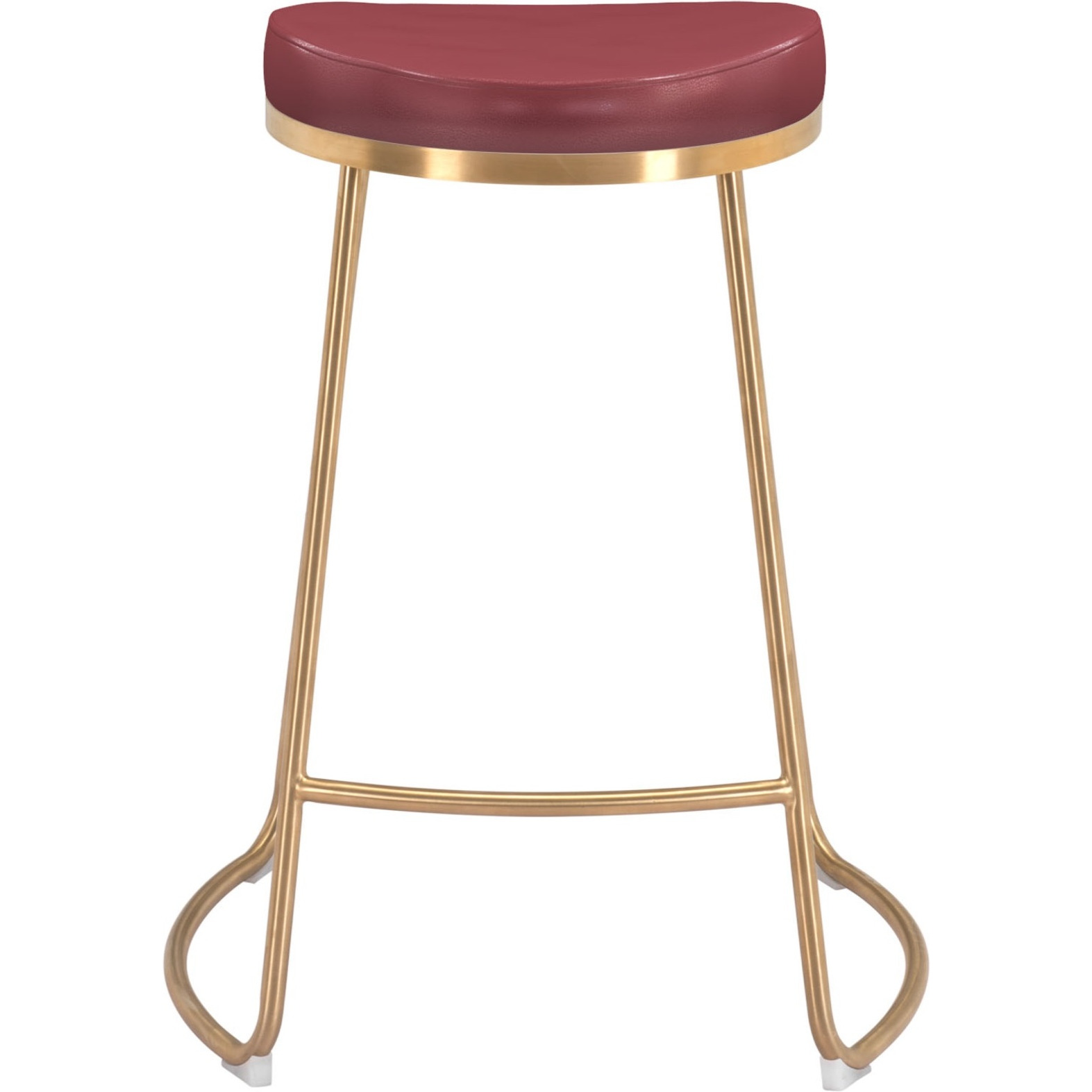 Bree Counter Stool (Set of 2) Burgundy and Gold