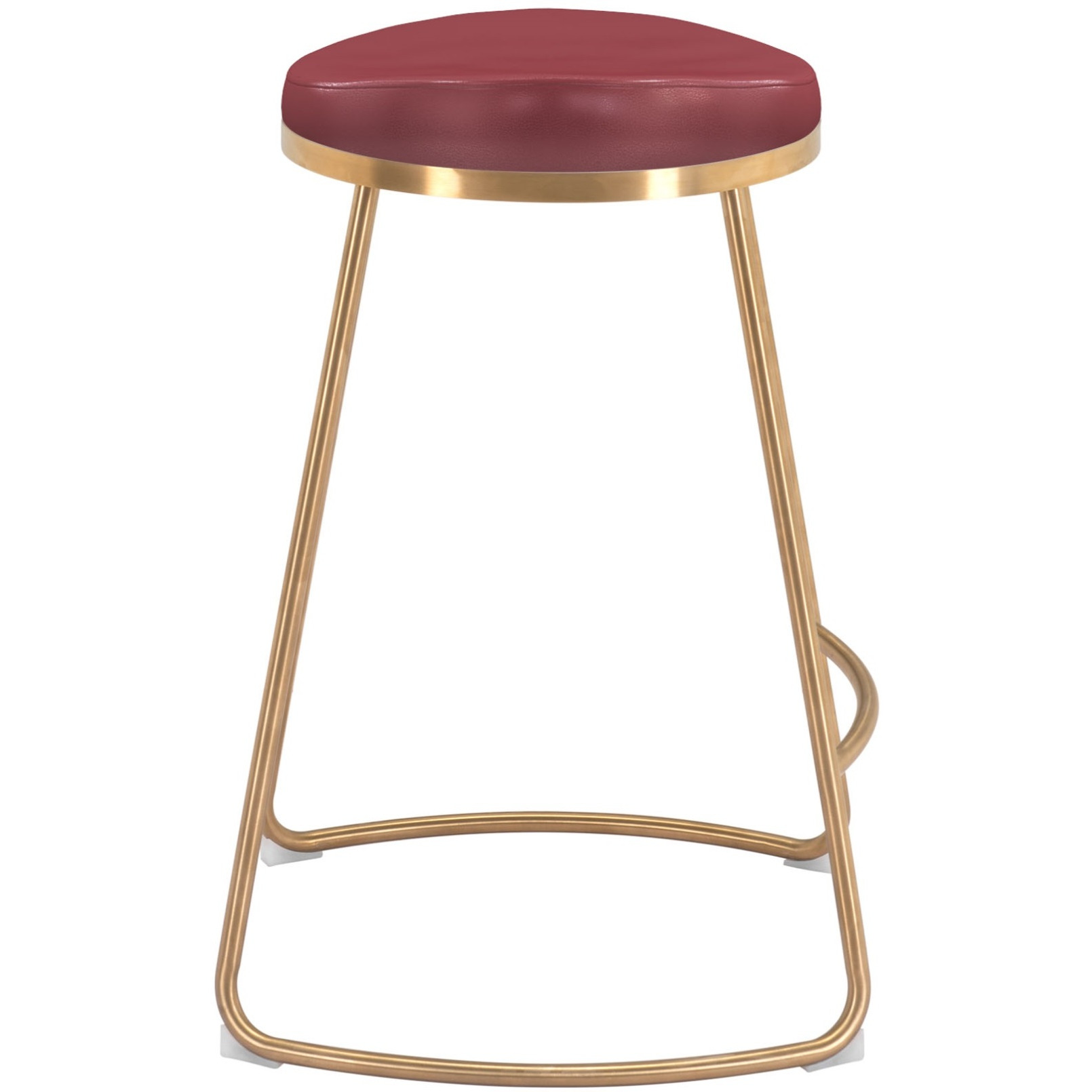 Bree Counter Stool (Set of 2) Burgundy and Gold