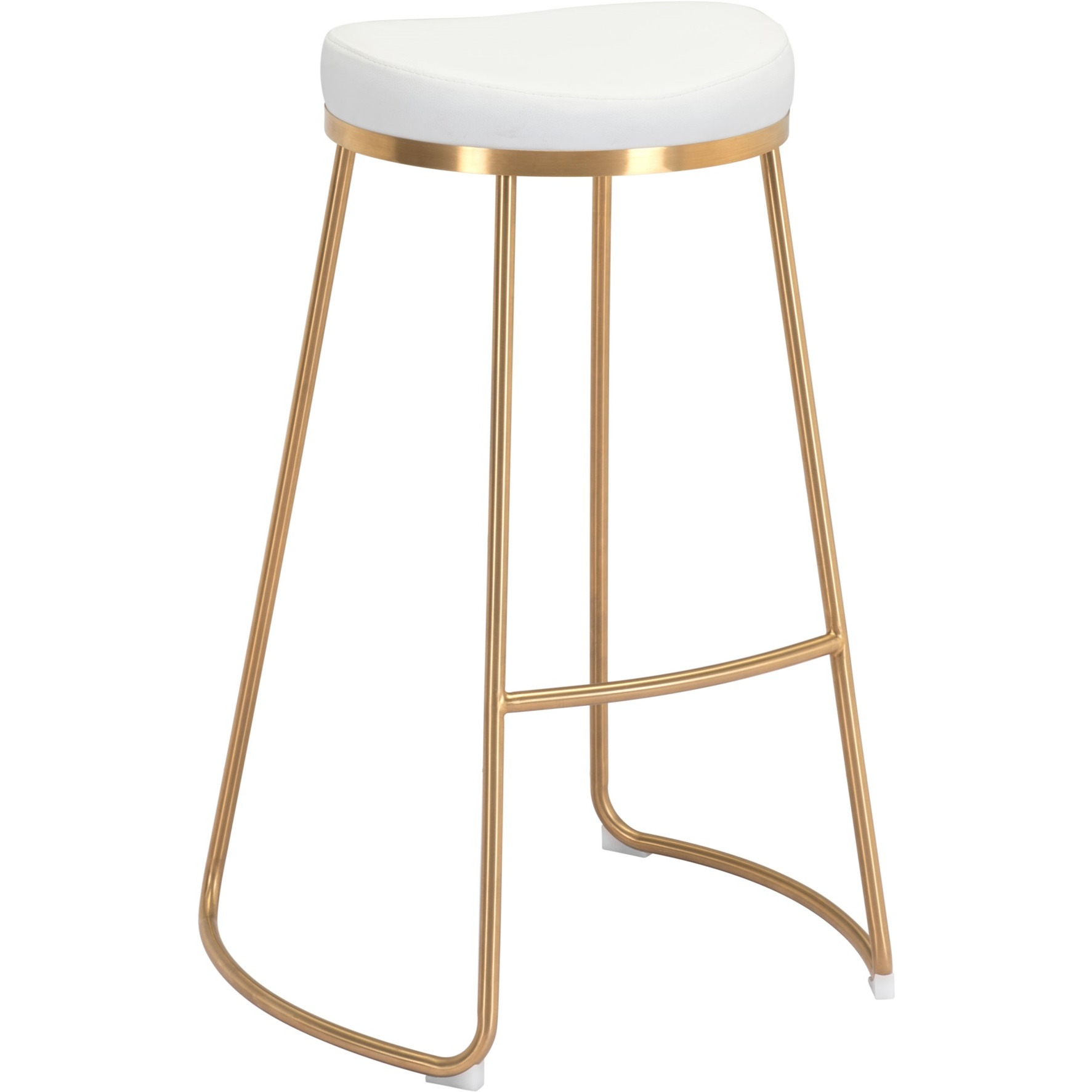 Bree Barstool (Set of 2) White and Gold