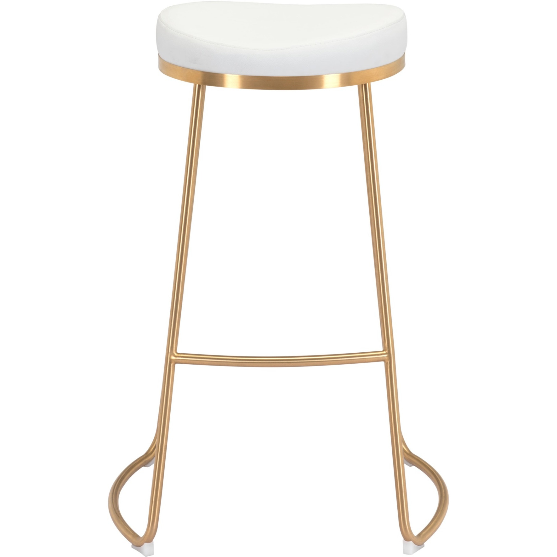 Bree Barstool (Set of 2) White and Gold