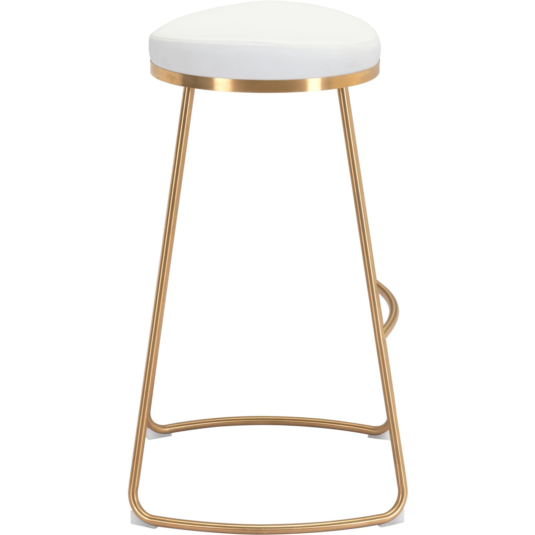 Bree Barstool (Set of 2) White and Gold