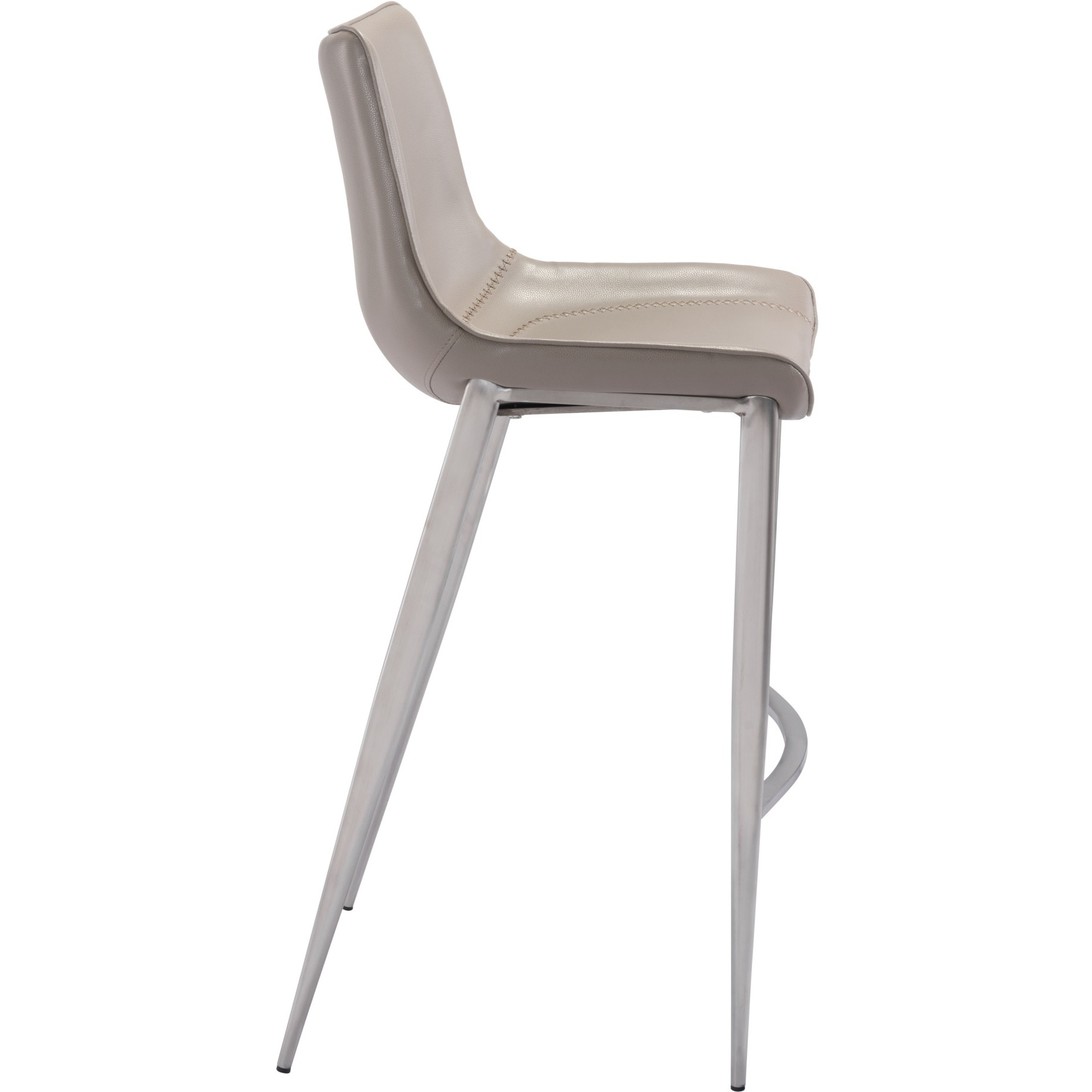 Magnus Barstool (Set of 2) Brown and Silver