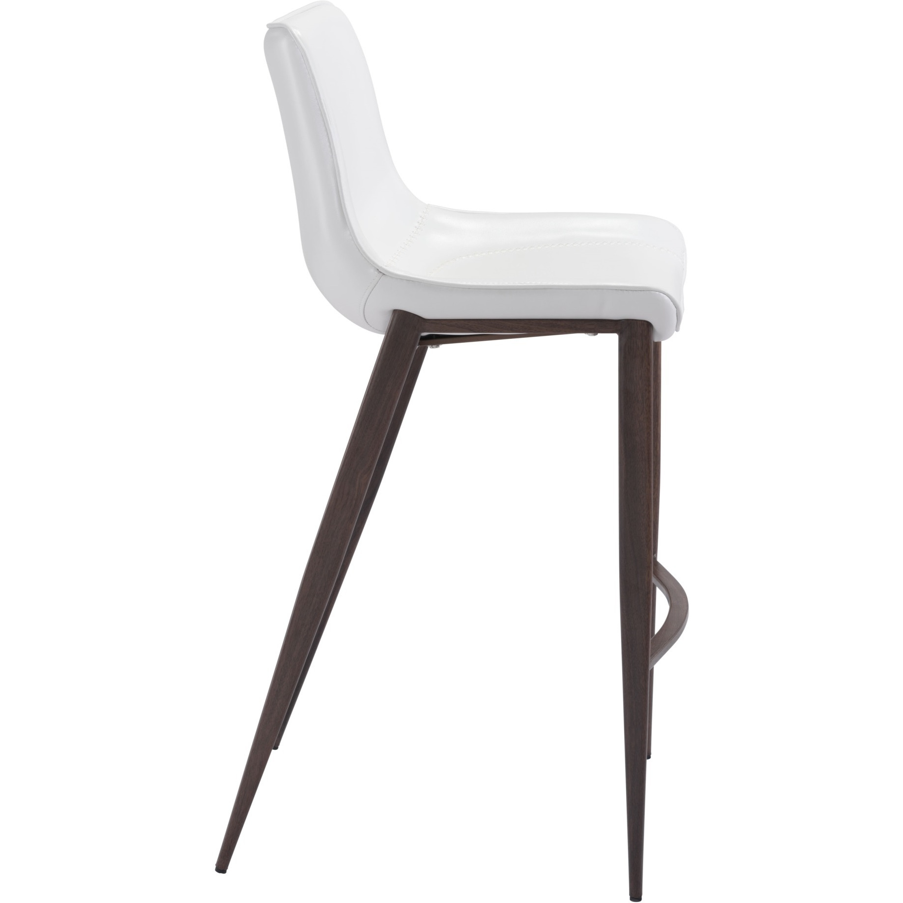 Magnus Barstool (Set of 2) White and Walnut