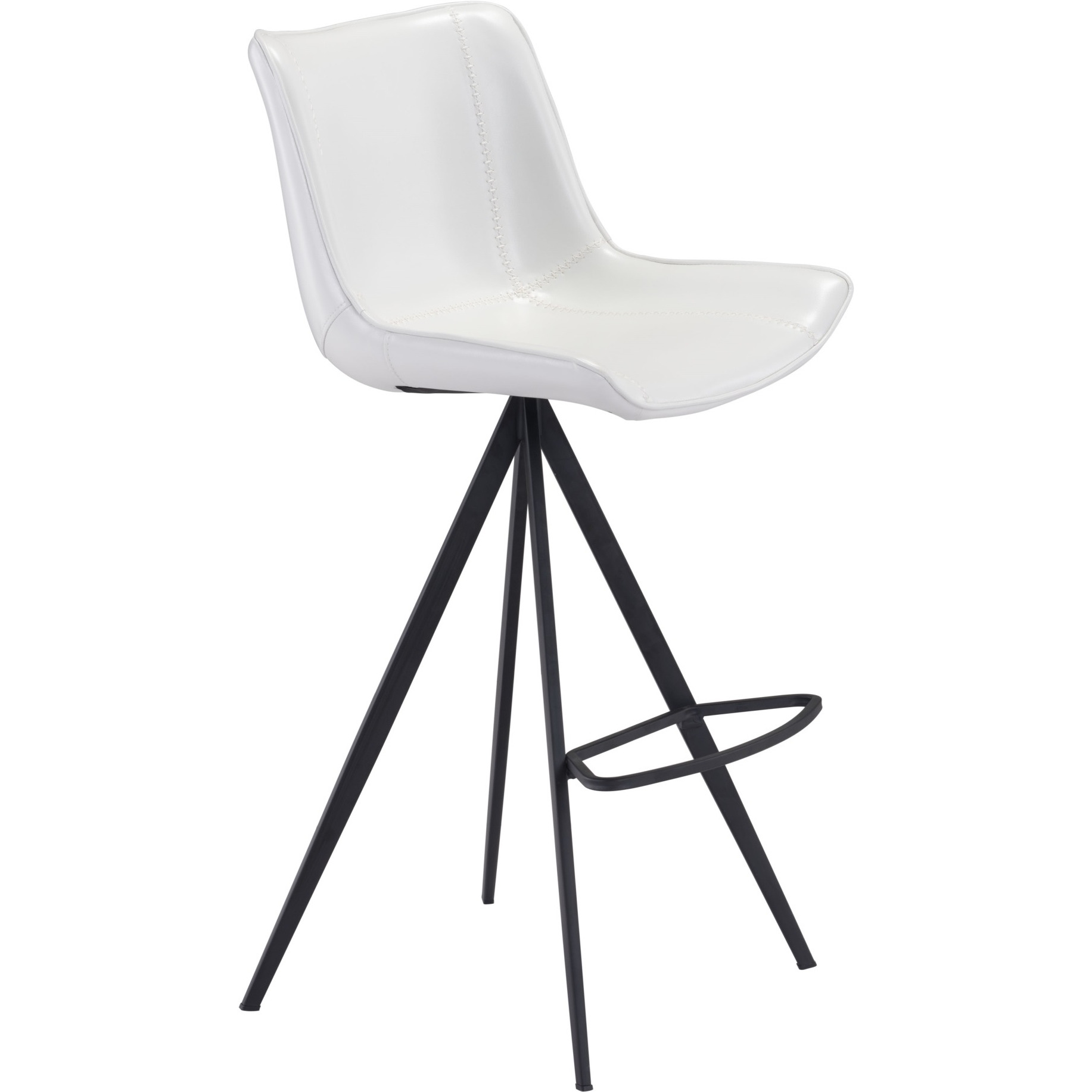 Aki Barstool (Set of 2) White and Black