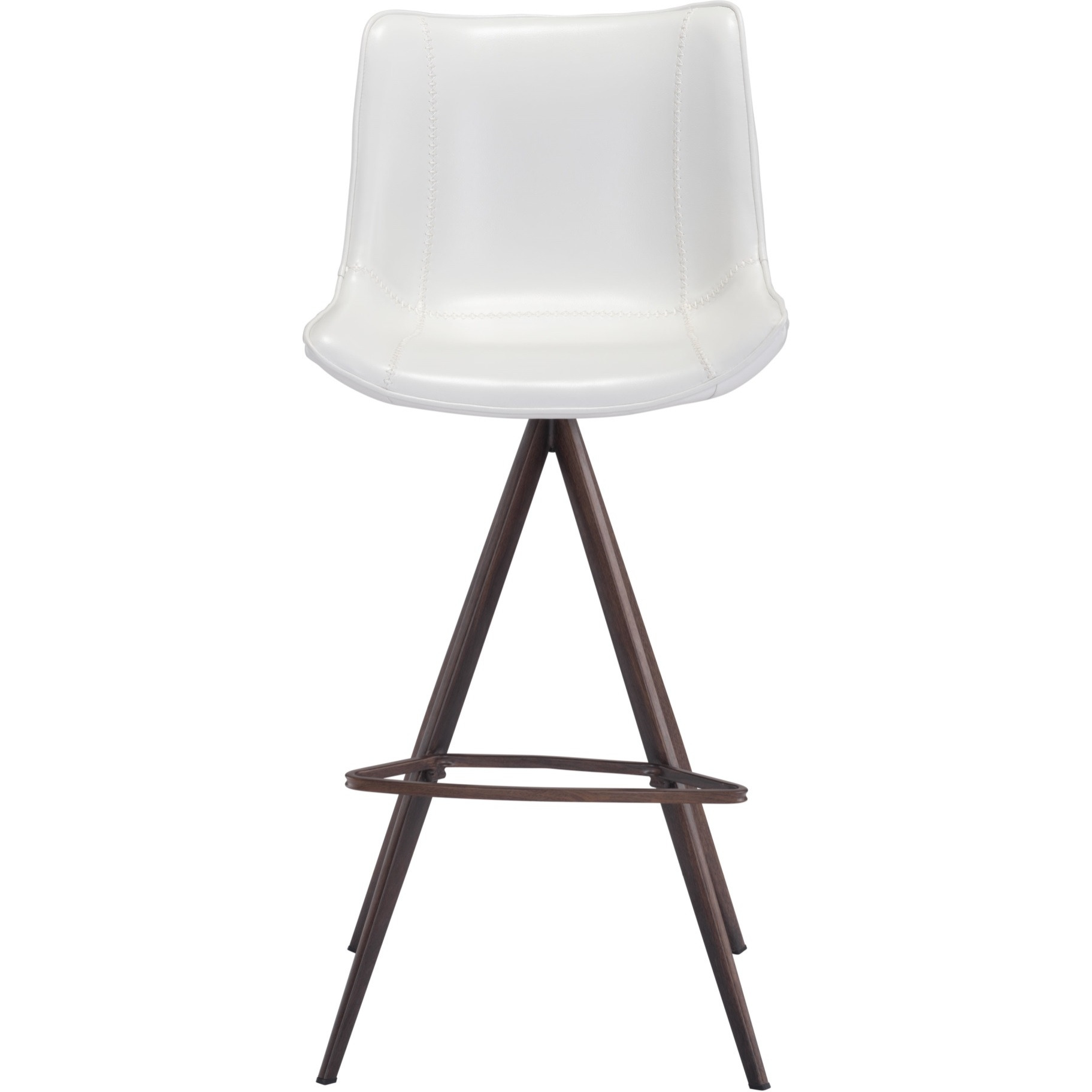 Aki Barstool (Set of 2) White and Walnut