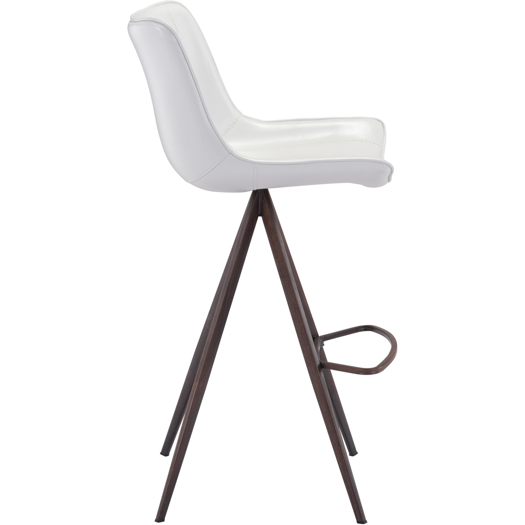 Aki Barstool (Set of 2) White and Walnut