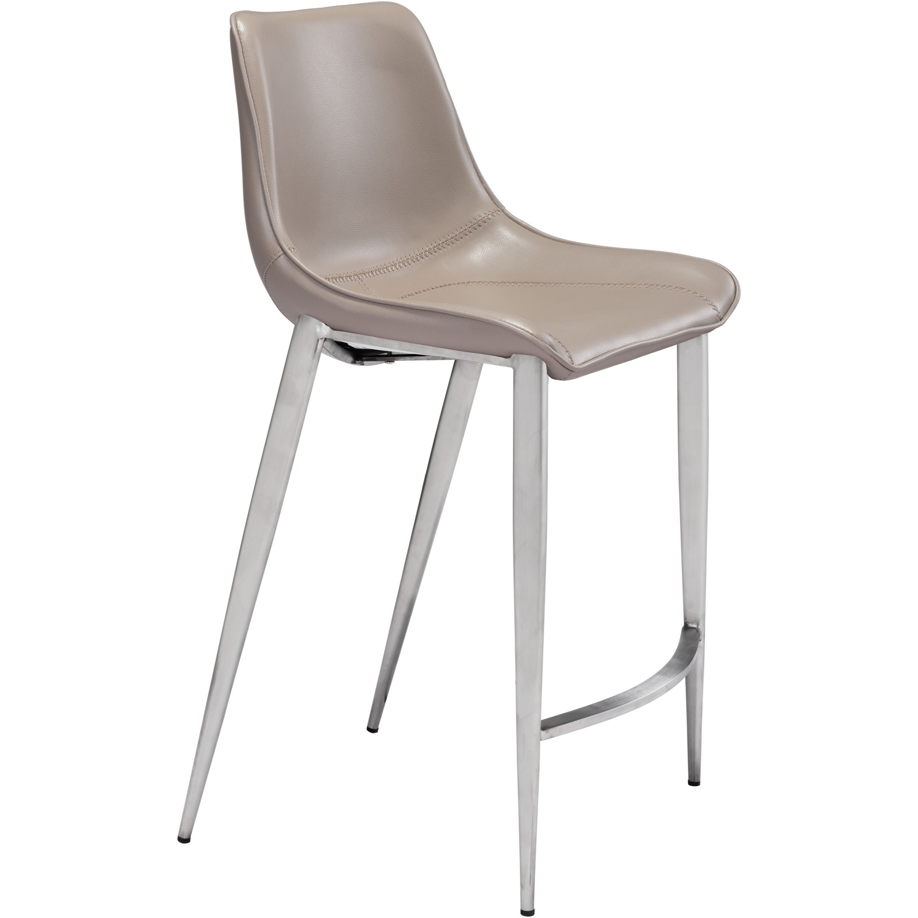 Magnus Counter Stool (Set of 2) Brown and Silver