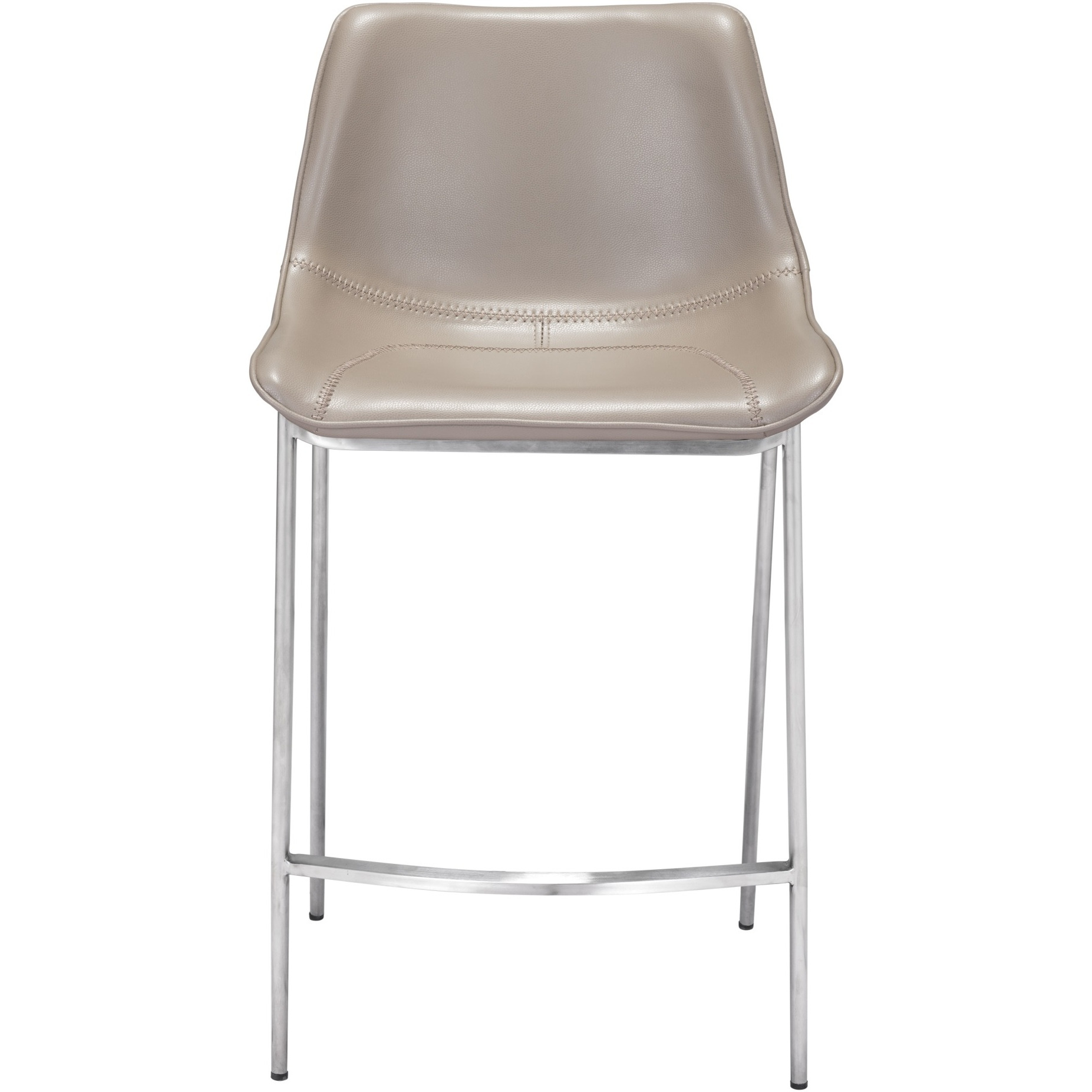 Magnus Counter Stool (Set of 2) Brown and Silver