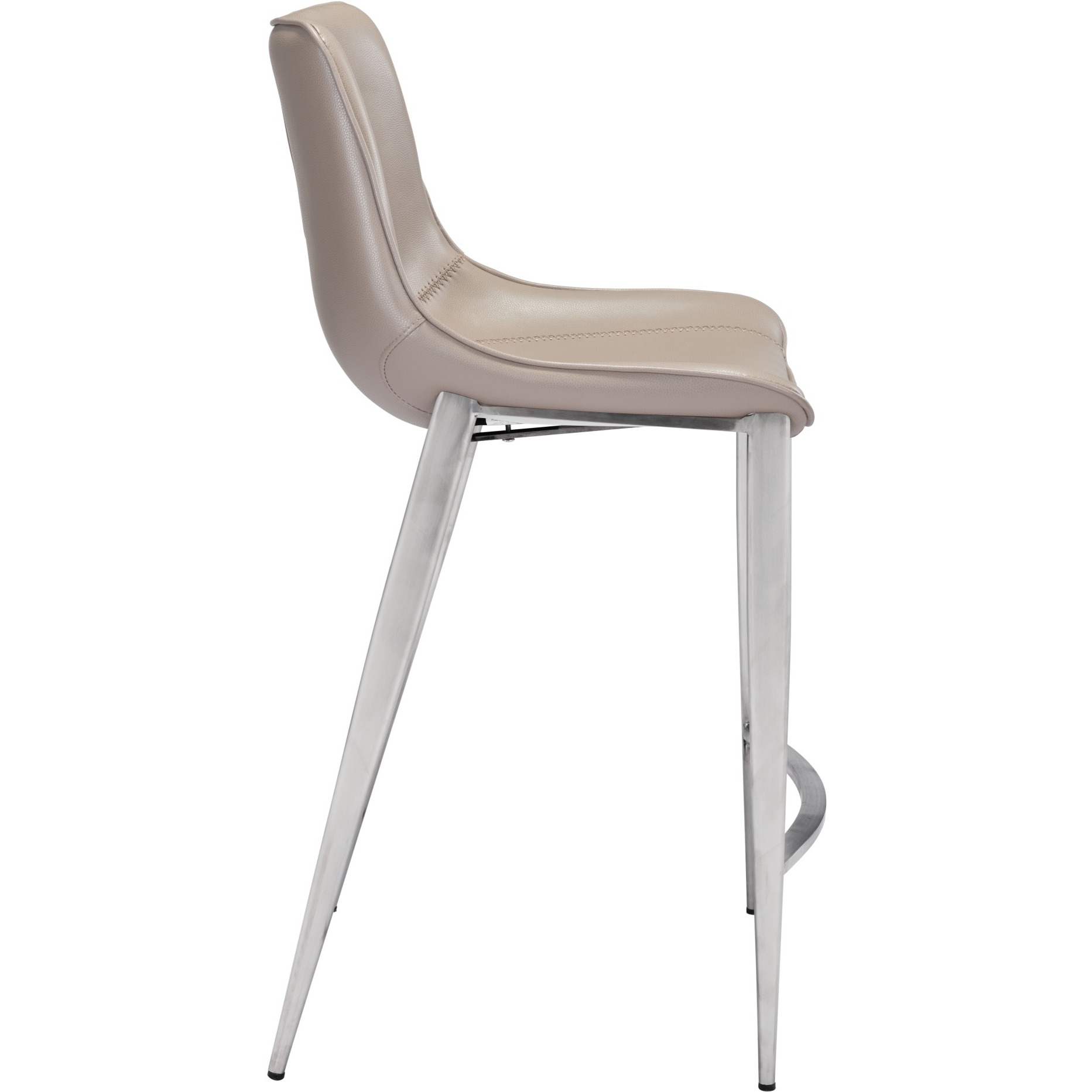 Magnus Counter Stool (Set of 2) Brown and Silver