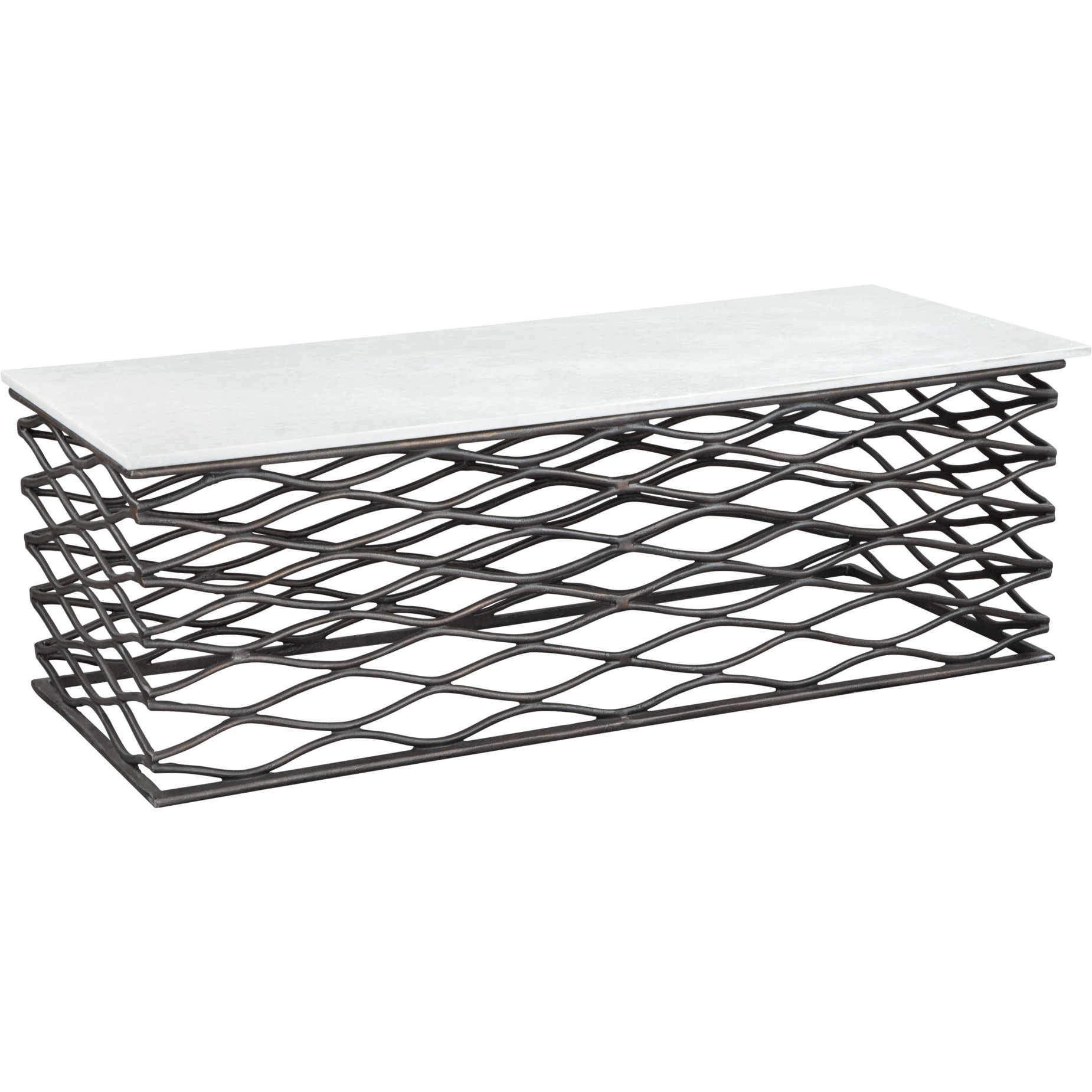 Duchess Coffee Table White and Antique Bronze