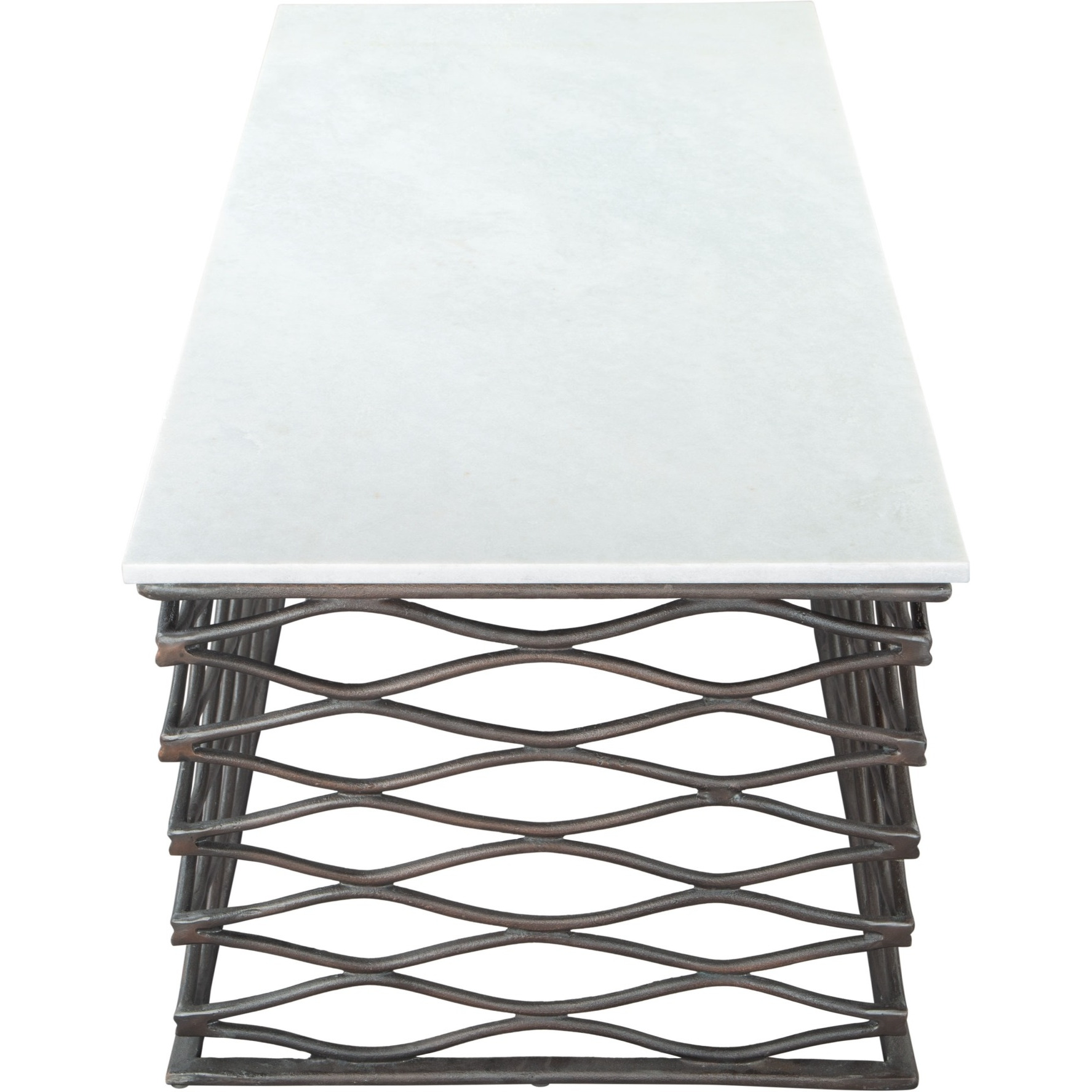 Duchess Coffee Table White and Antique Bronze