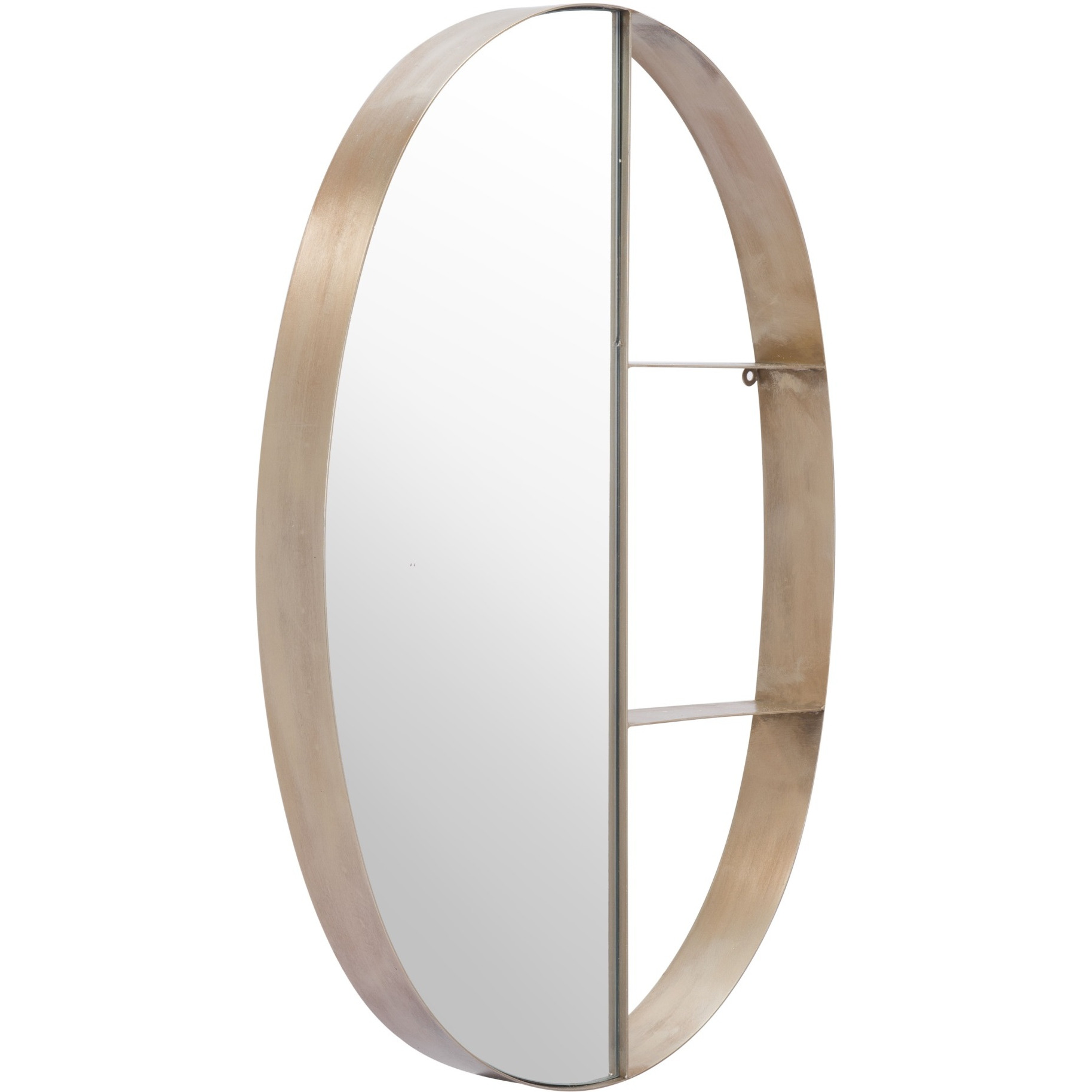 Latitude Oval Shelf Mirror Antique Bronze
