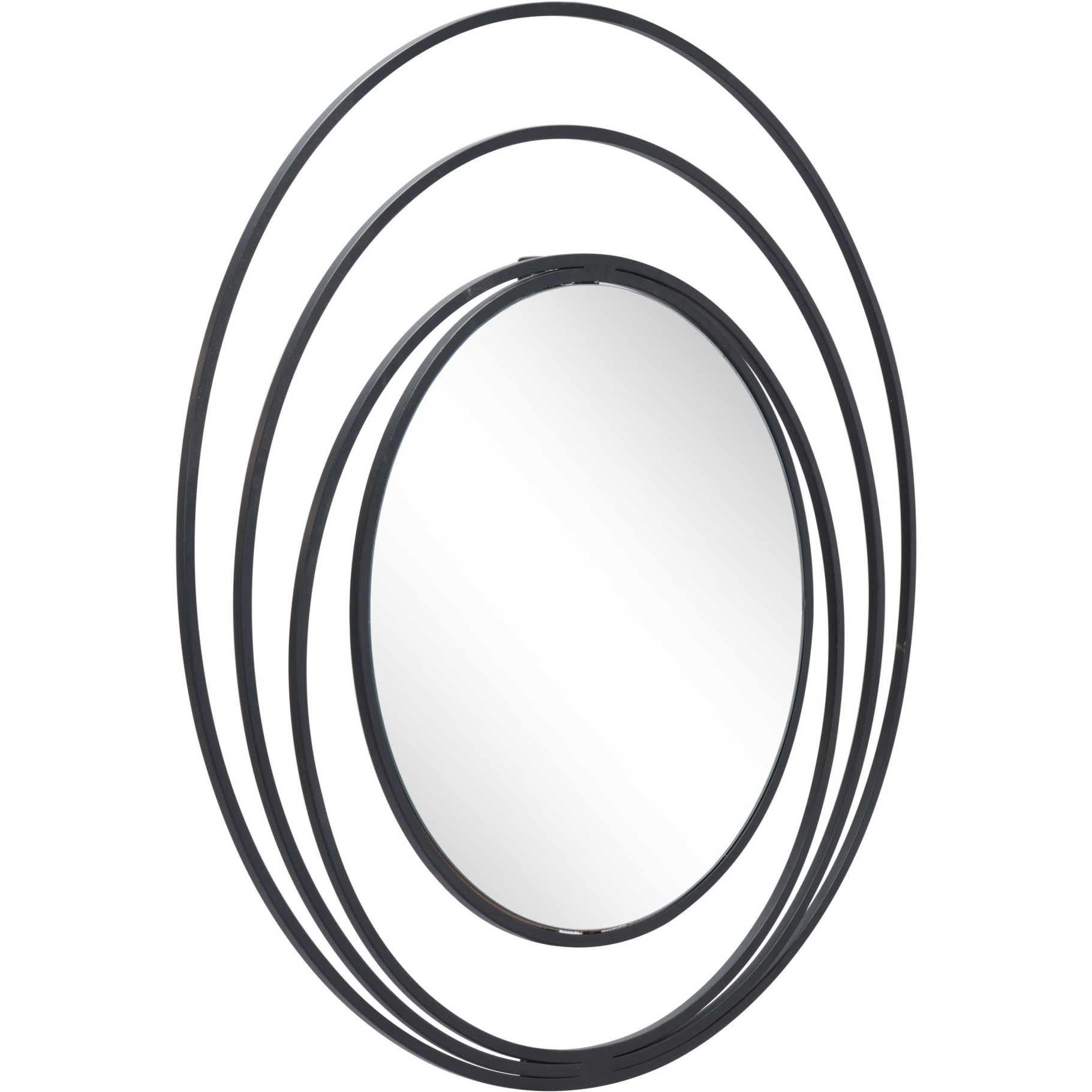 Luna Round Mirror Black