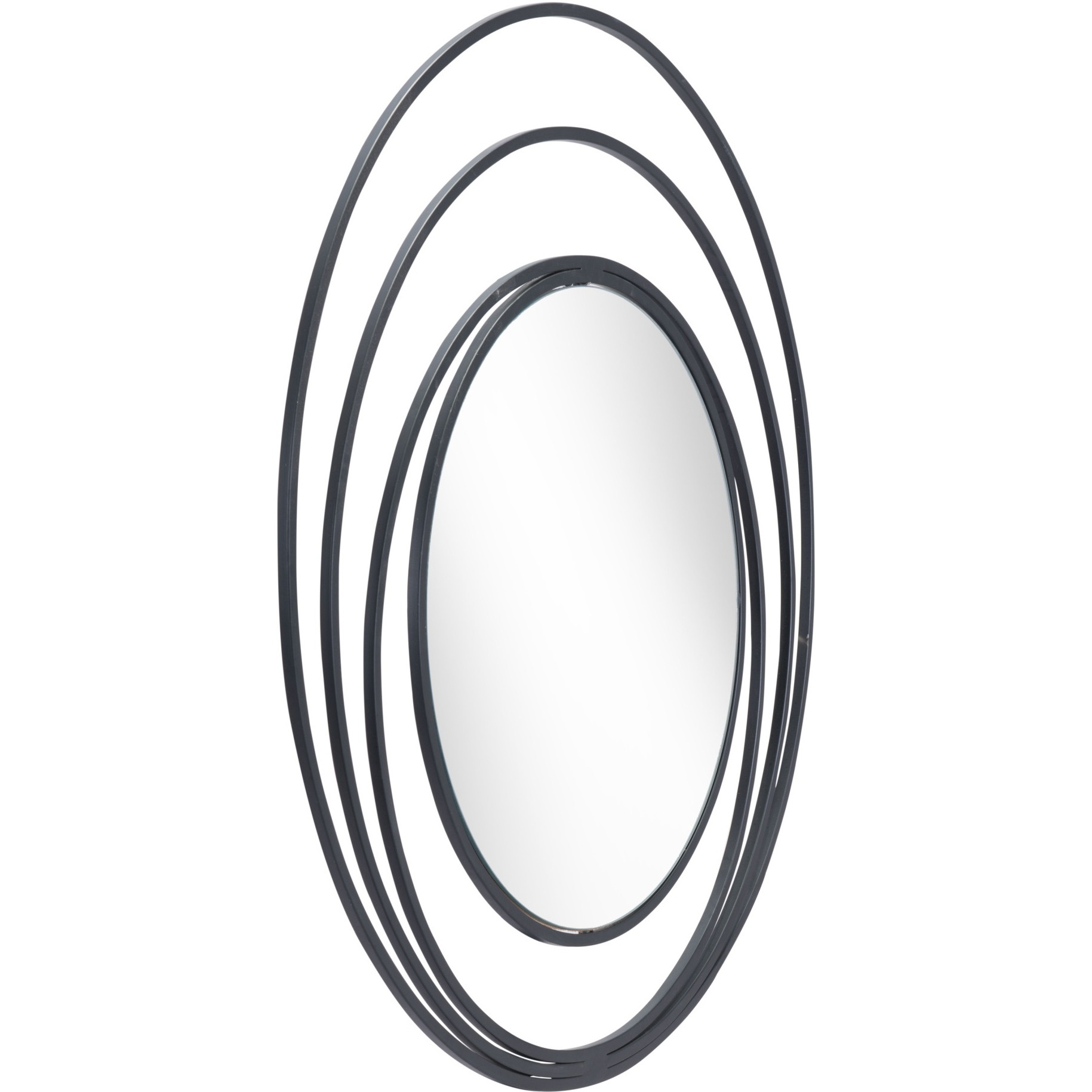 Luna Round Mirror Black