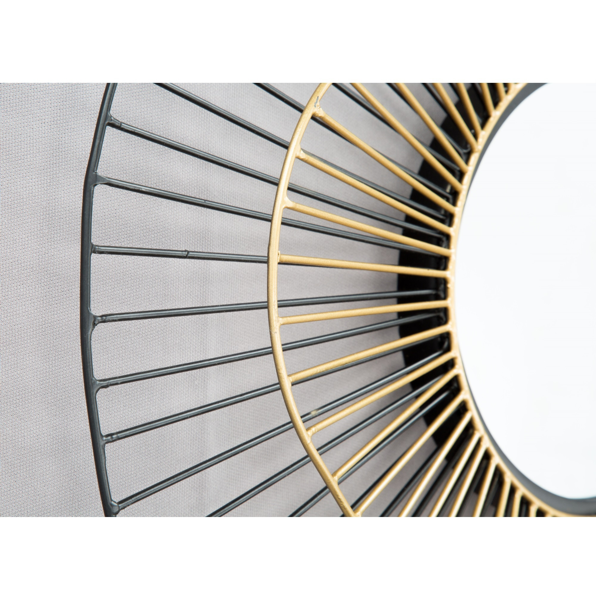 Comet Round Mirror Black and Gold