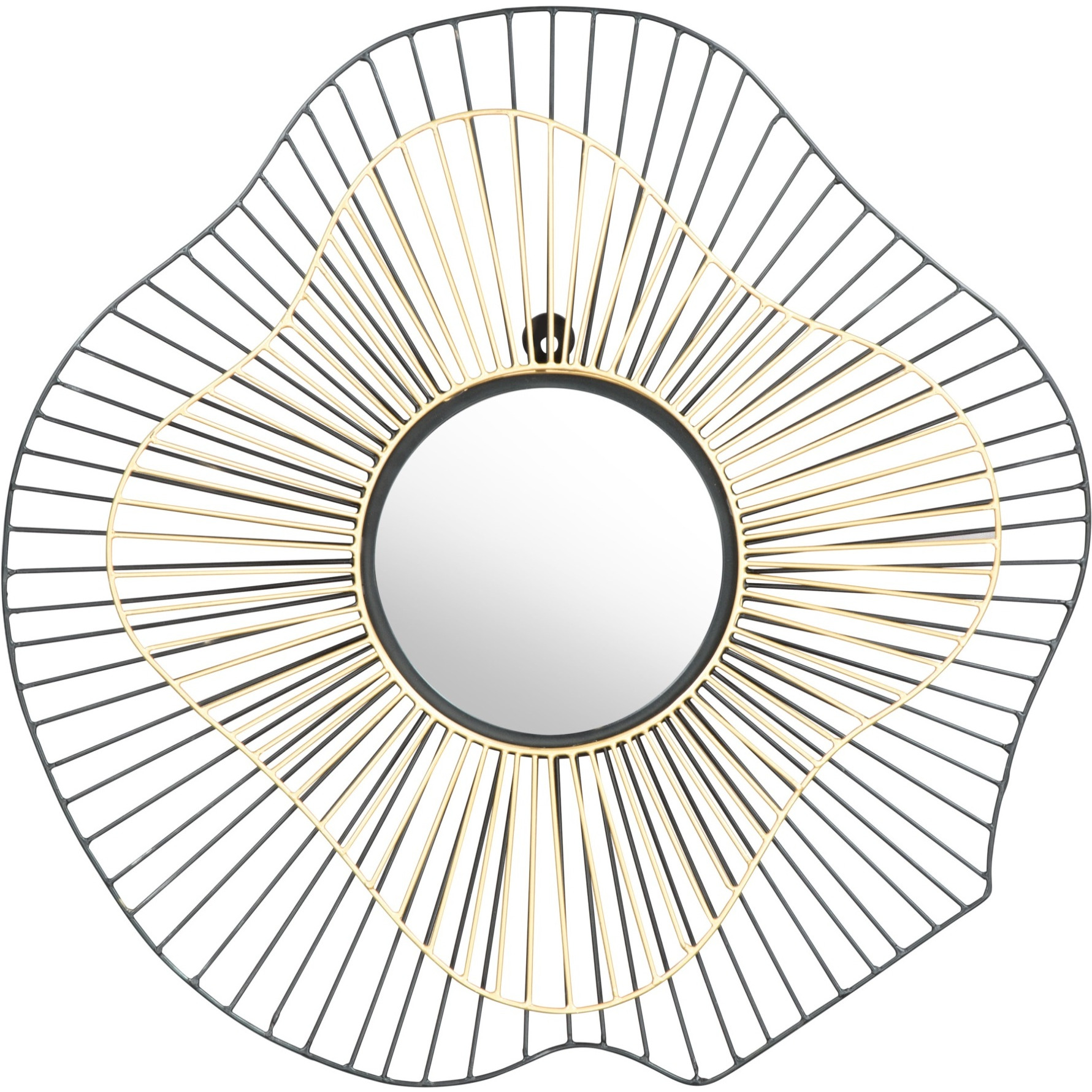 Comet Round Mirror Black and Gold