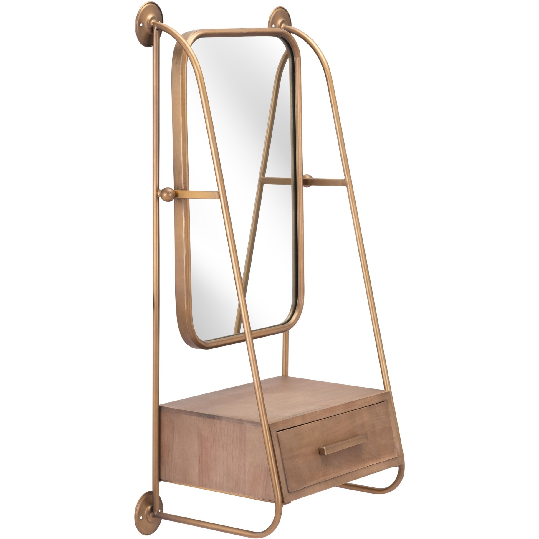 Peralta Mirror Shelf Gold
