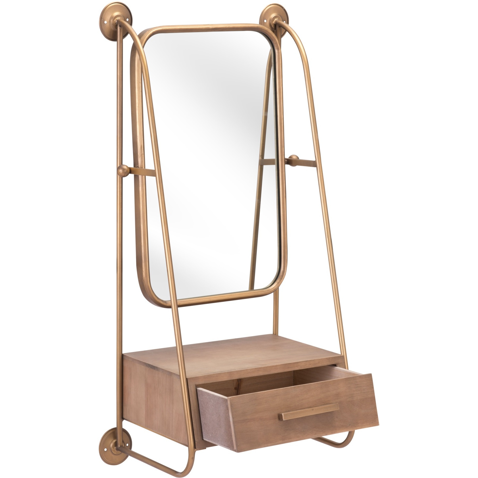 Peralta Mirror Shelf Gold