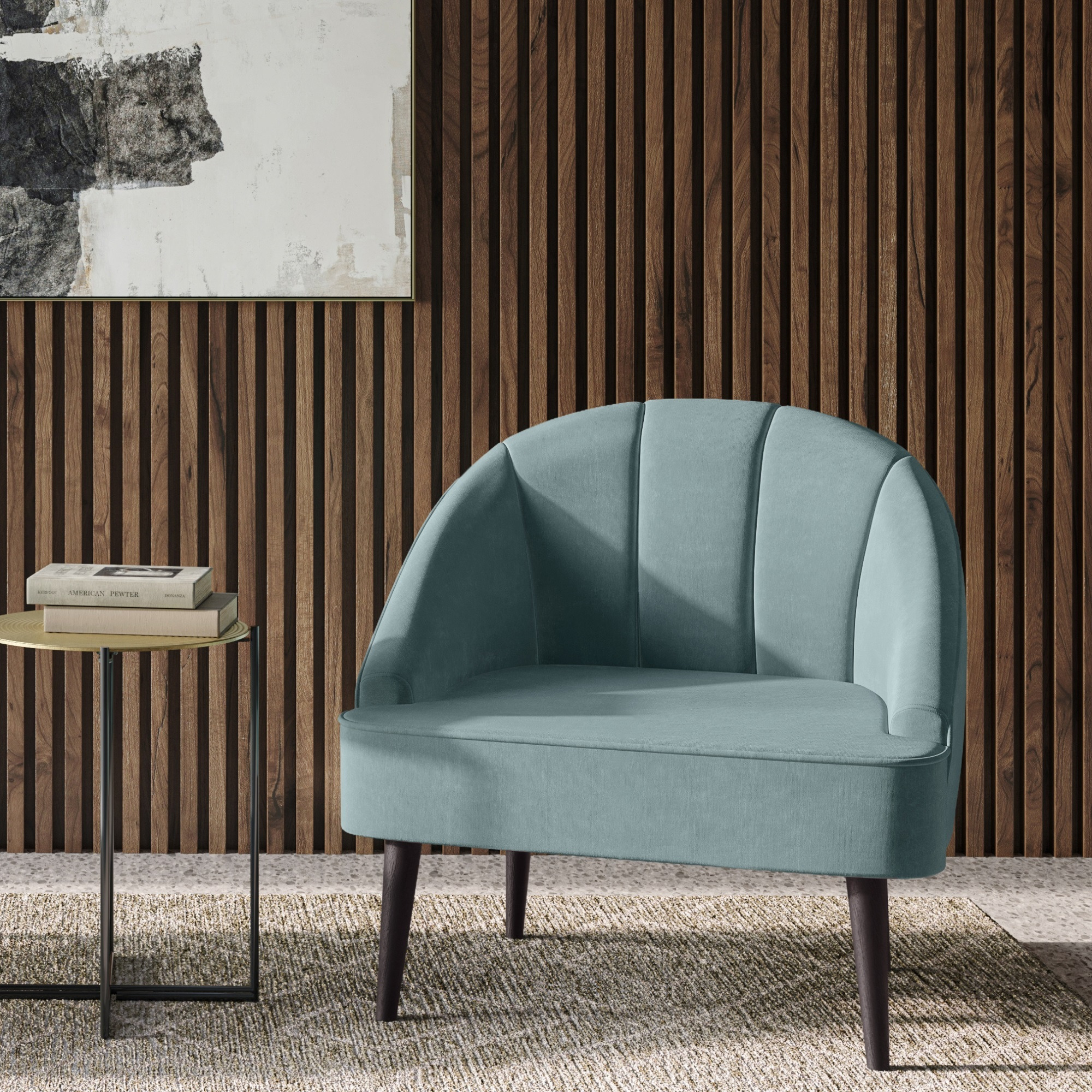 Harrah 33 in Wide Velvet fabric Accent Chair