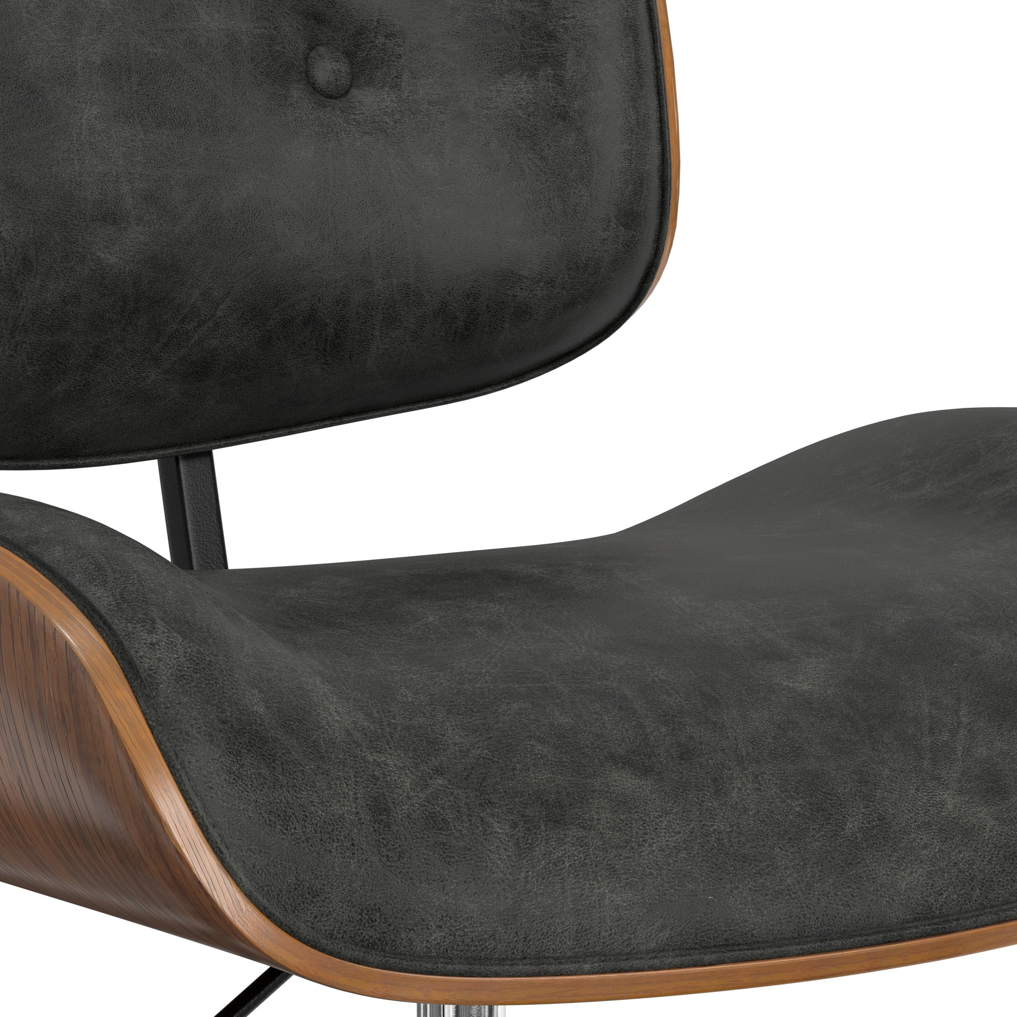 Dax Bentwood Office Chair in Distressed Slate Grey Vegan Faux Leather