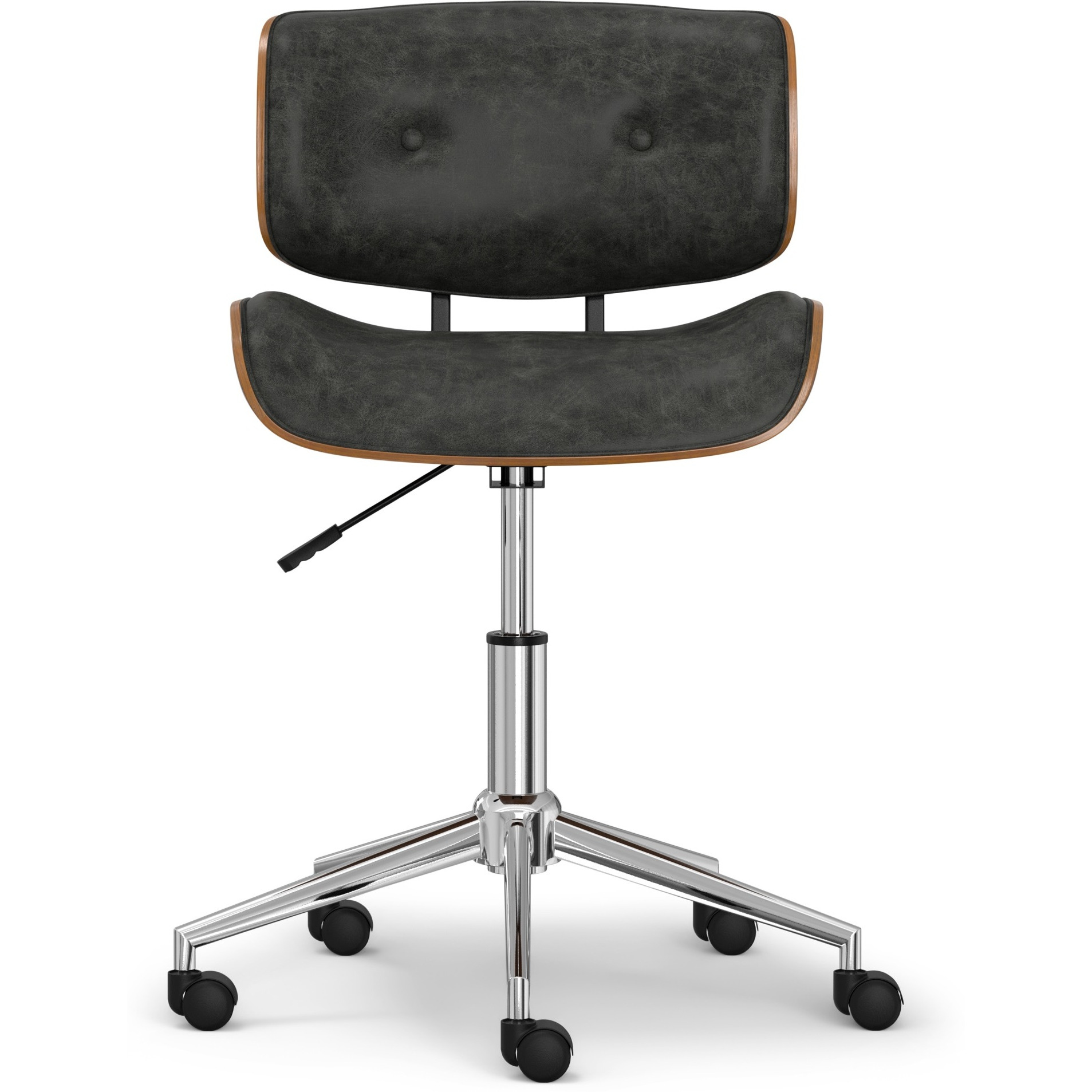 Dax Bentwood Office Chair in Distressed Slate Grey Vegan Faux Leather